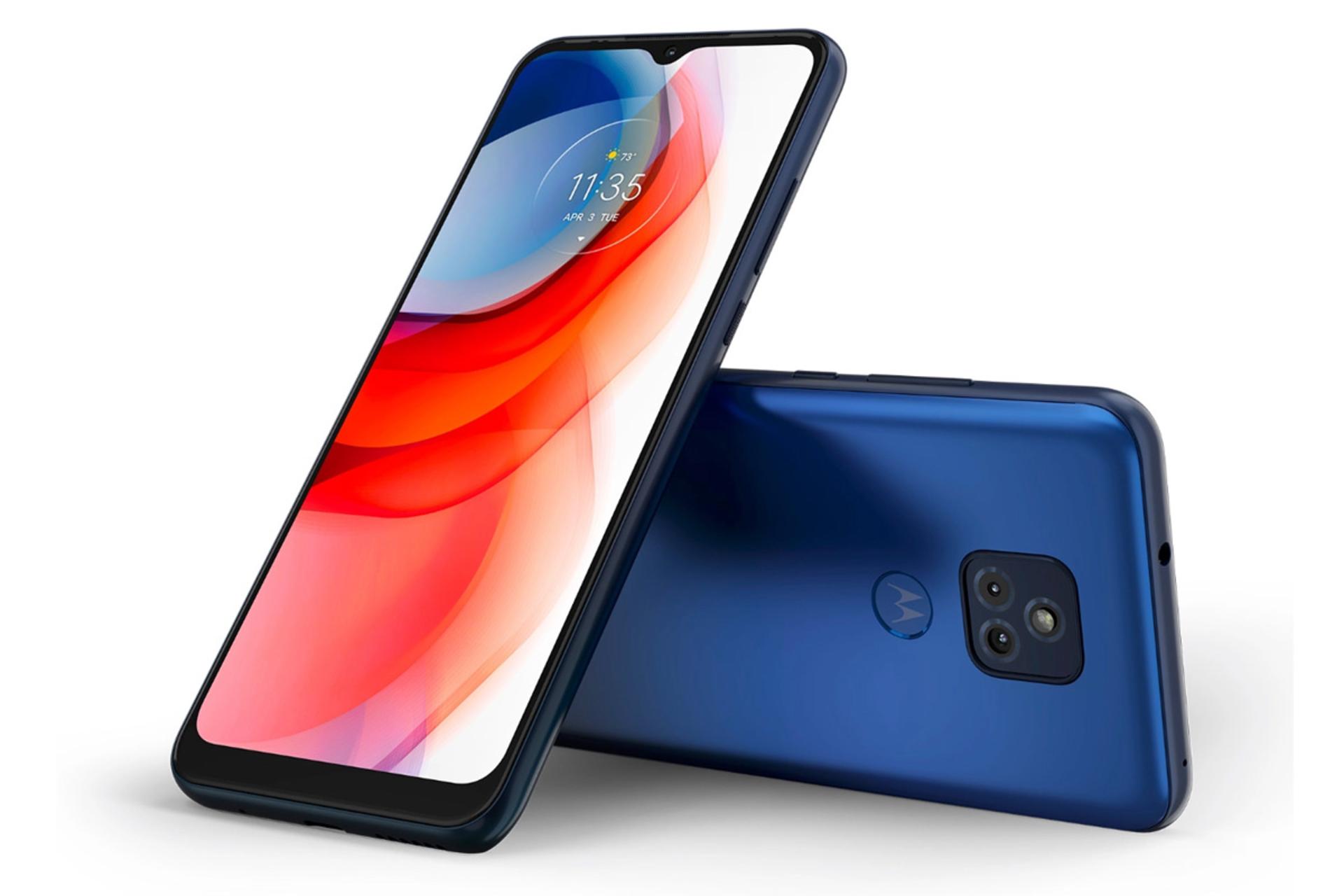 نمای جلو و پشت گوشی موتو جی پلی موتورولا مدل 2021