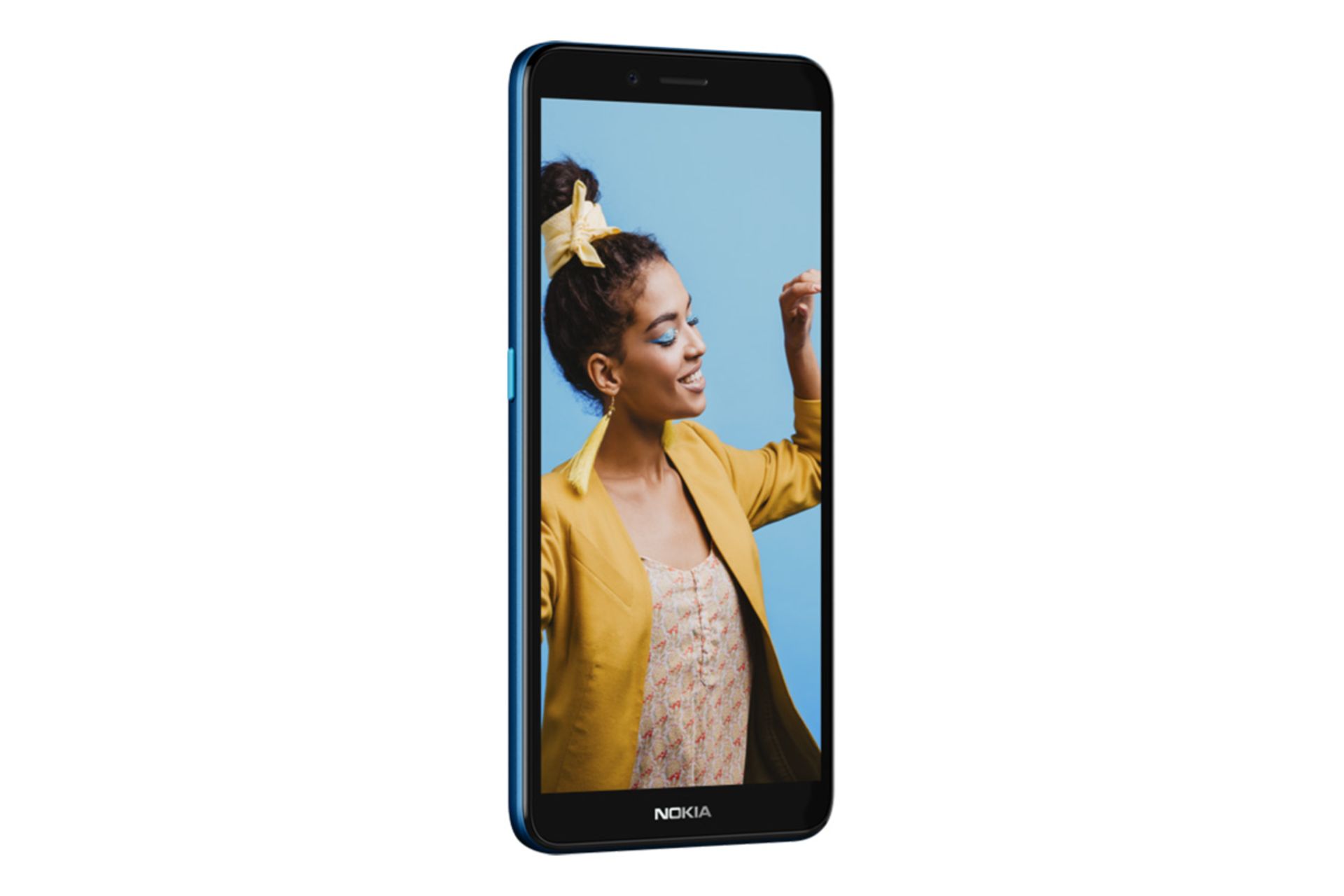 نمای نیمرخ گوشی نوکیا سی 3 با صفحه روشن