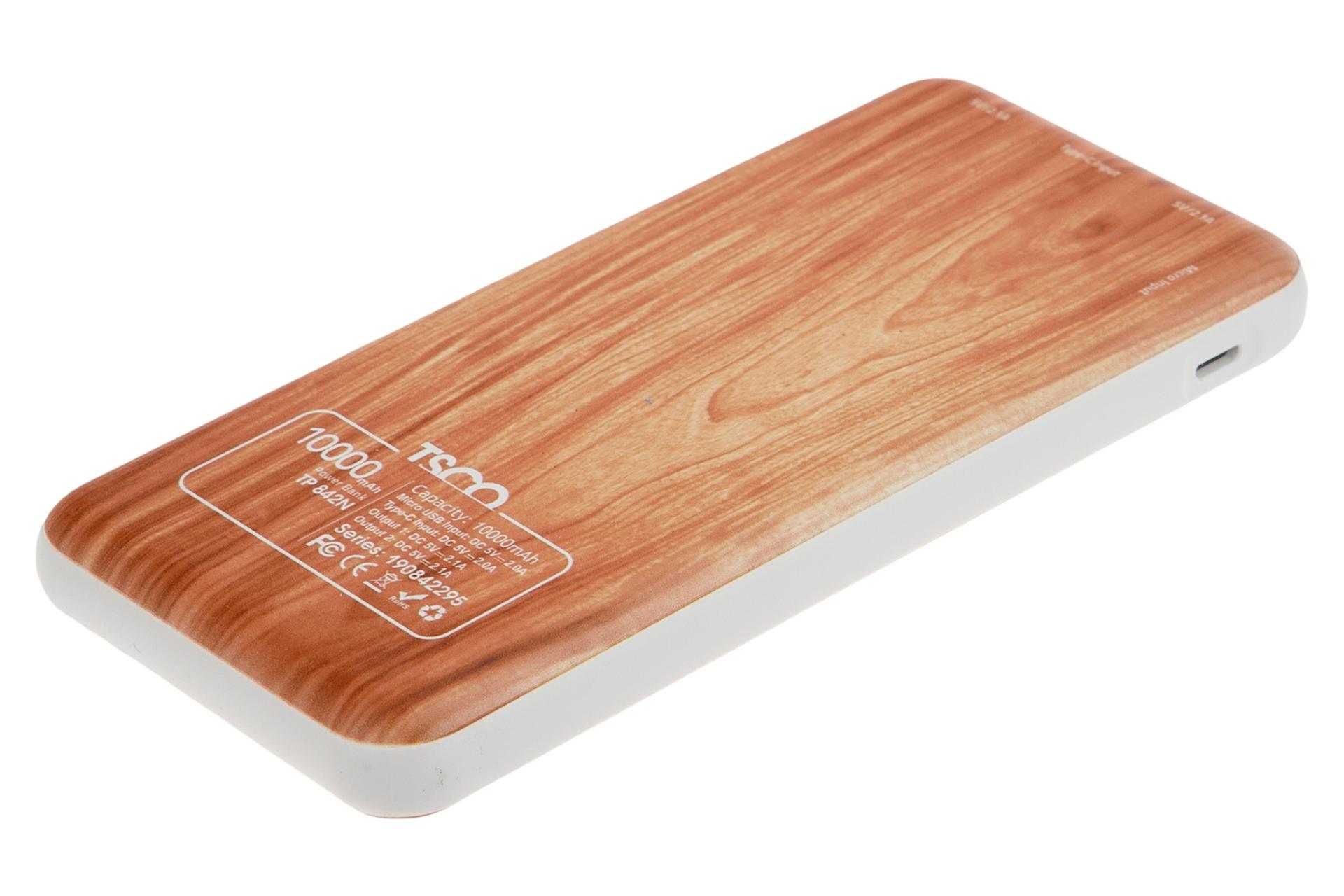 نمای پشت پاور بانک تسکو 842N با ظرفیت 10000 میلی‌آمپر ساعت Tsco TP 842N 10000mAh