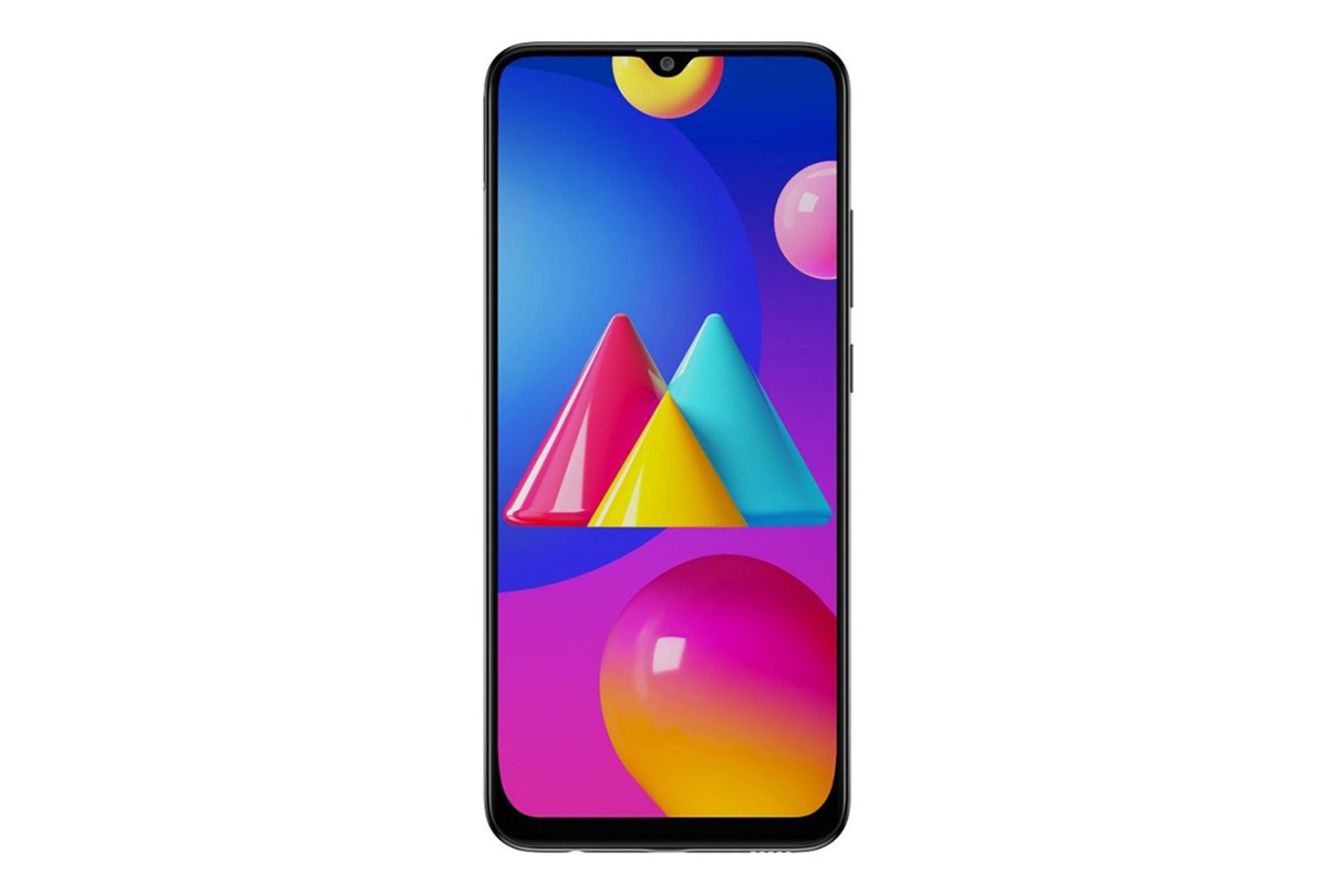 نمای جلو گوشی سامسونگ گلکسی M02s با صفحه روشن