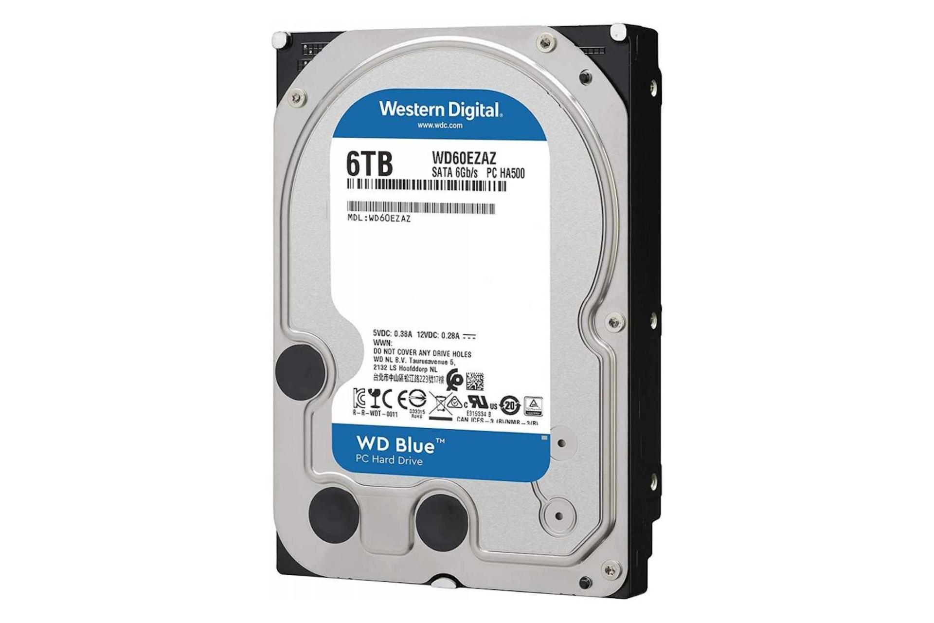 پشت هارد دیسک وسترن دیحیتال Western Digital Blue WD60EZAZ 3.5 Inch 6TB ظرفیت 6 ترابایت