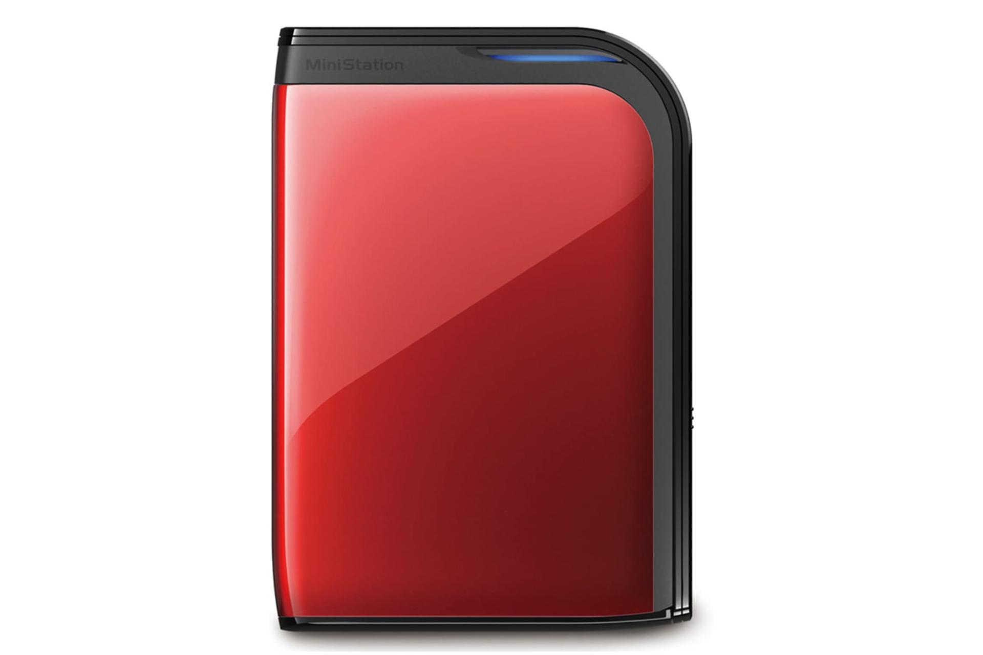 نمای جلو هارد دیسک بوفالو HD-PZU3 HD-PZ500U3R ظرفیت 500 گیگابایت رنگ قرمز