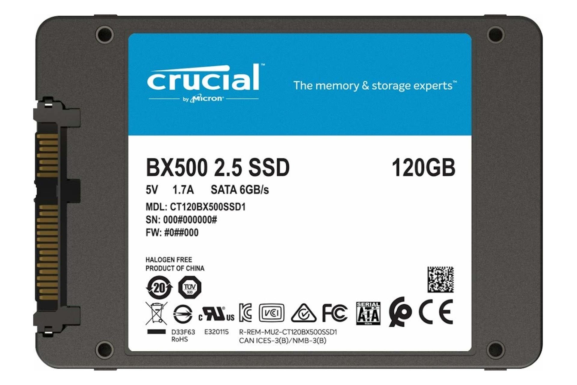 SSD کروشیال Crucial BX500 SATA 2.5 Inch 120GB ظرفیت 120 گیگابایت