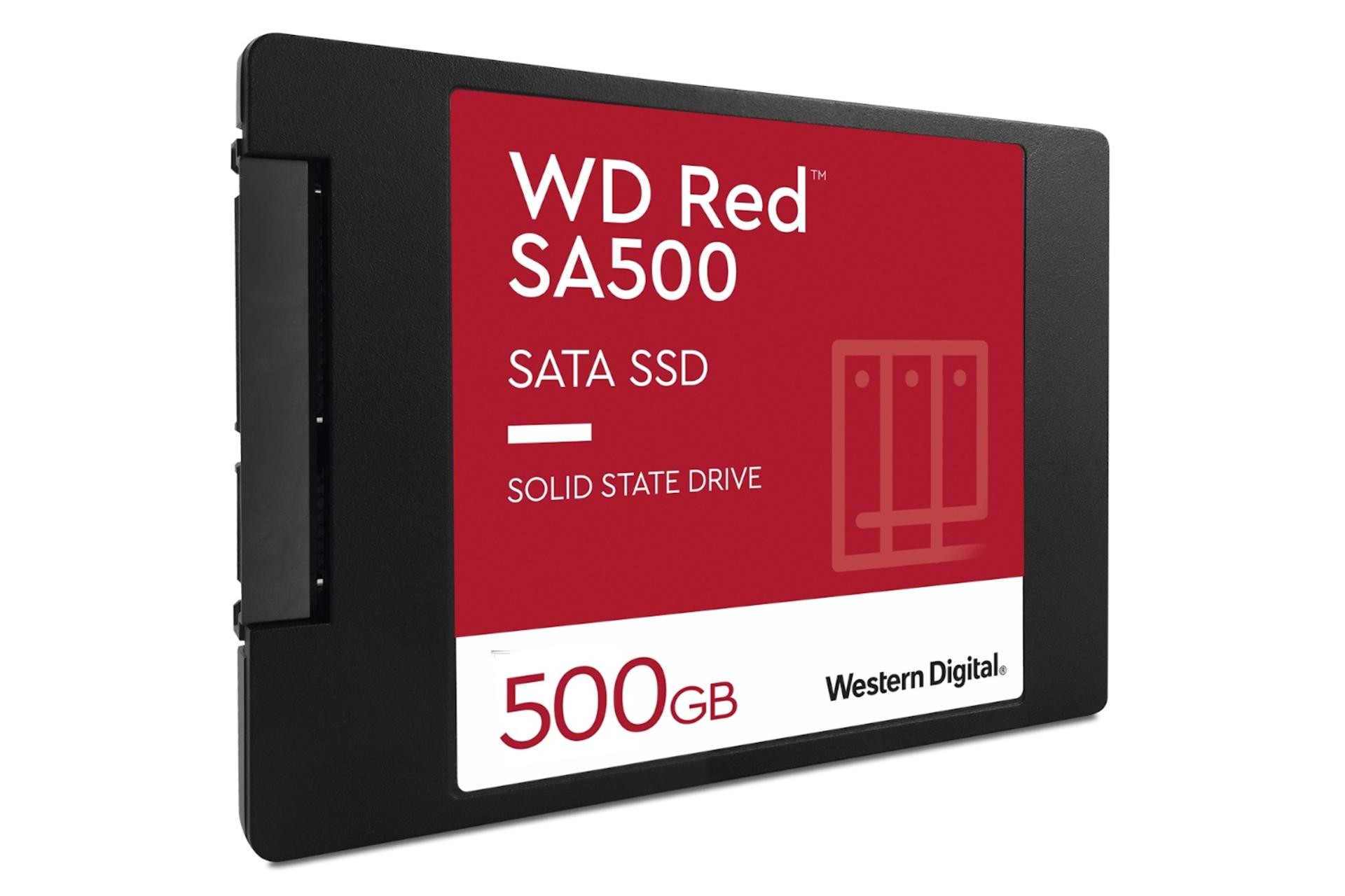 نمای چپ SSD وسترن دیجیتال Western Digital Red SA500 SATA 2.5 Inch 500GB ظرفیت 500 گیگابایت