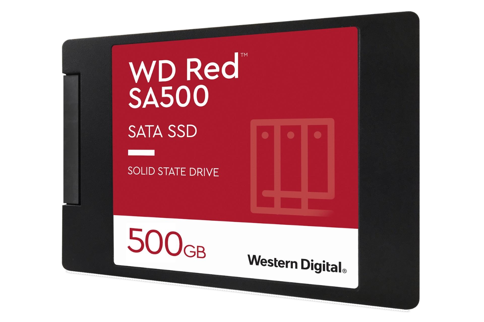 نمای راست SSD وسترن دیجیتال Western Digital Red SA500 SATA 2.5 Inch 500GB ظرفیت 500 گیگابایت