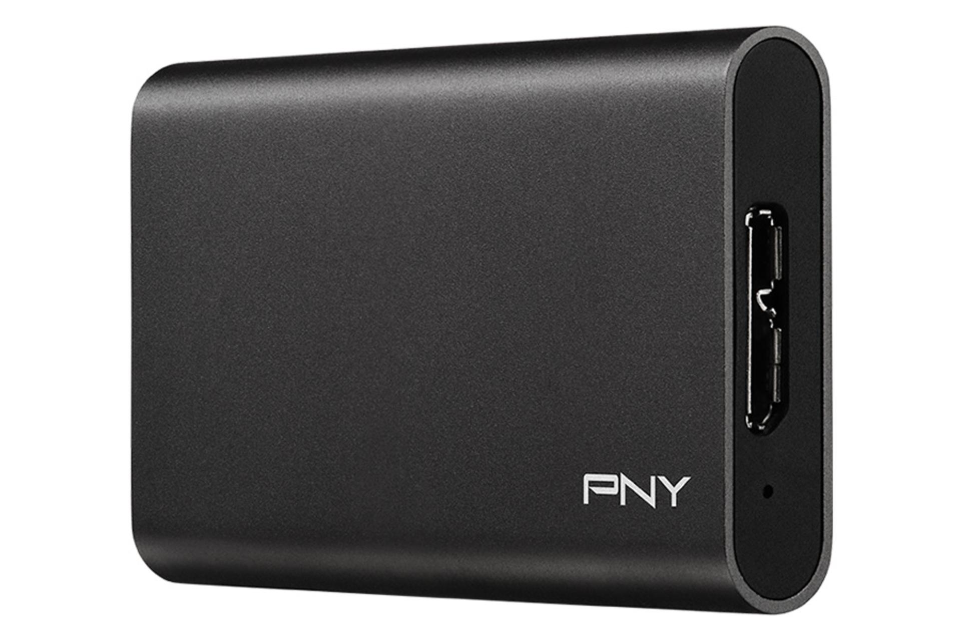 نمای نیم رخ و جلو حافظه اس اس دی اکسترنال پی ان وان الیت با ظرفیت 240 گیگابایت و نمایش پورت