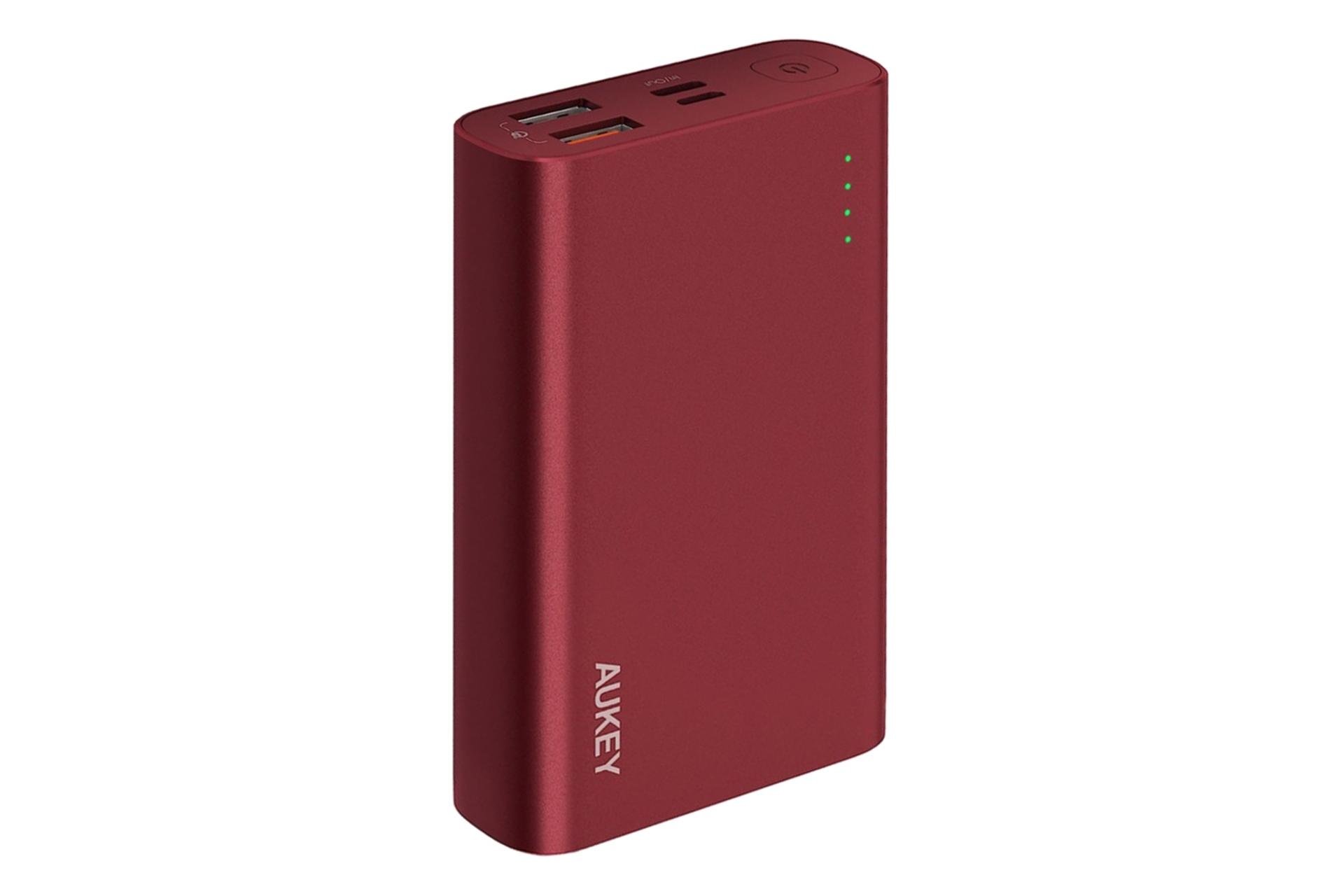 پاور بانک آکی PB-XD12 با ظرفیت 10000 میلی‌آمپر ساعت Aukey PB-XD12 10000mAh قرمز