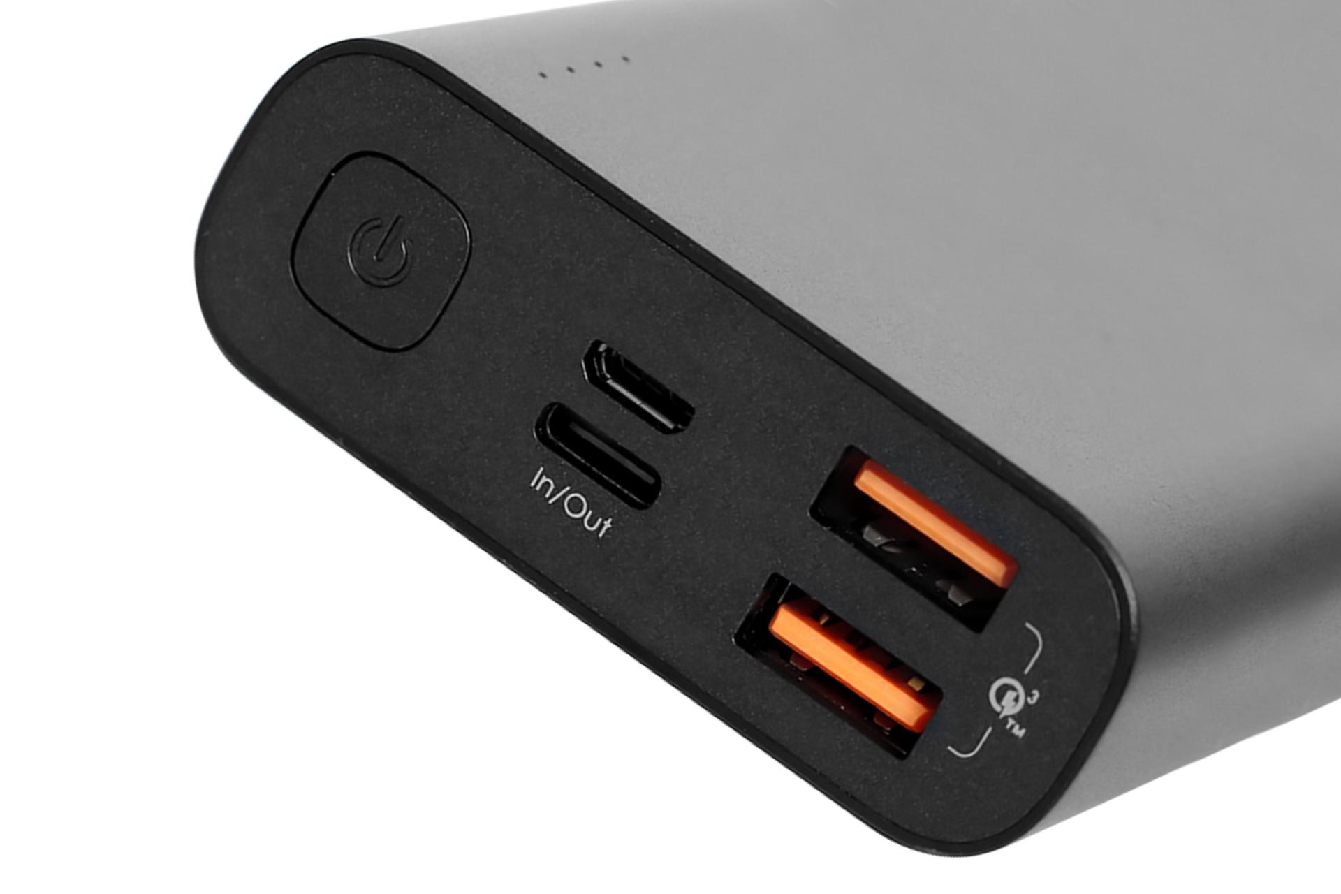 درگاه پاور بانک آکی PB-XD12 با ظرفیت 10000 میلی‌آمپر ساعت Aukey PB-XD12 10000mAh خاکستری
