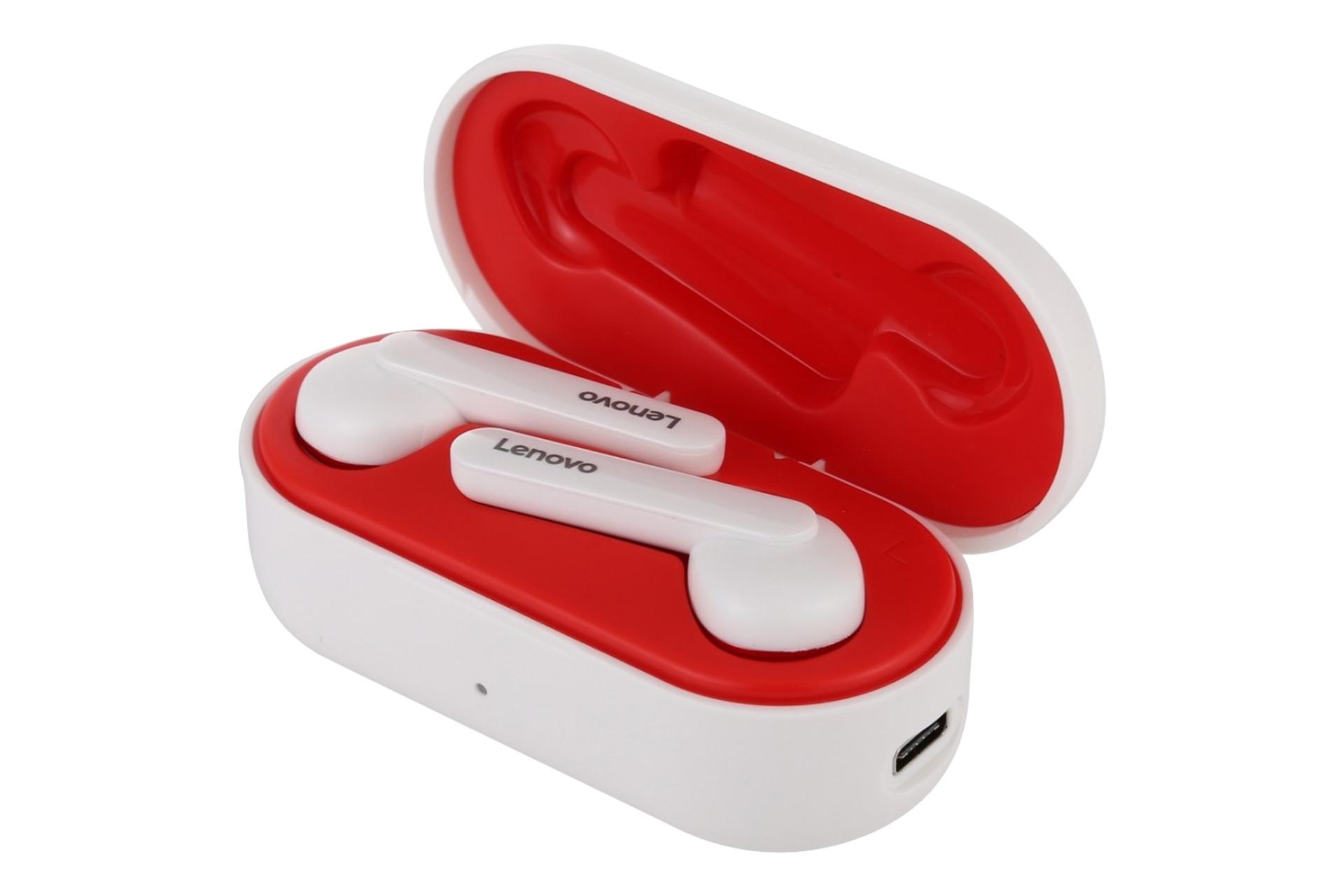 محفظه شارژ ایرباد بی سیم لنوو Lenovo HT28 سفید