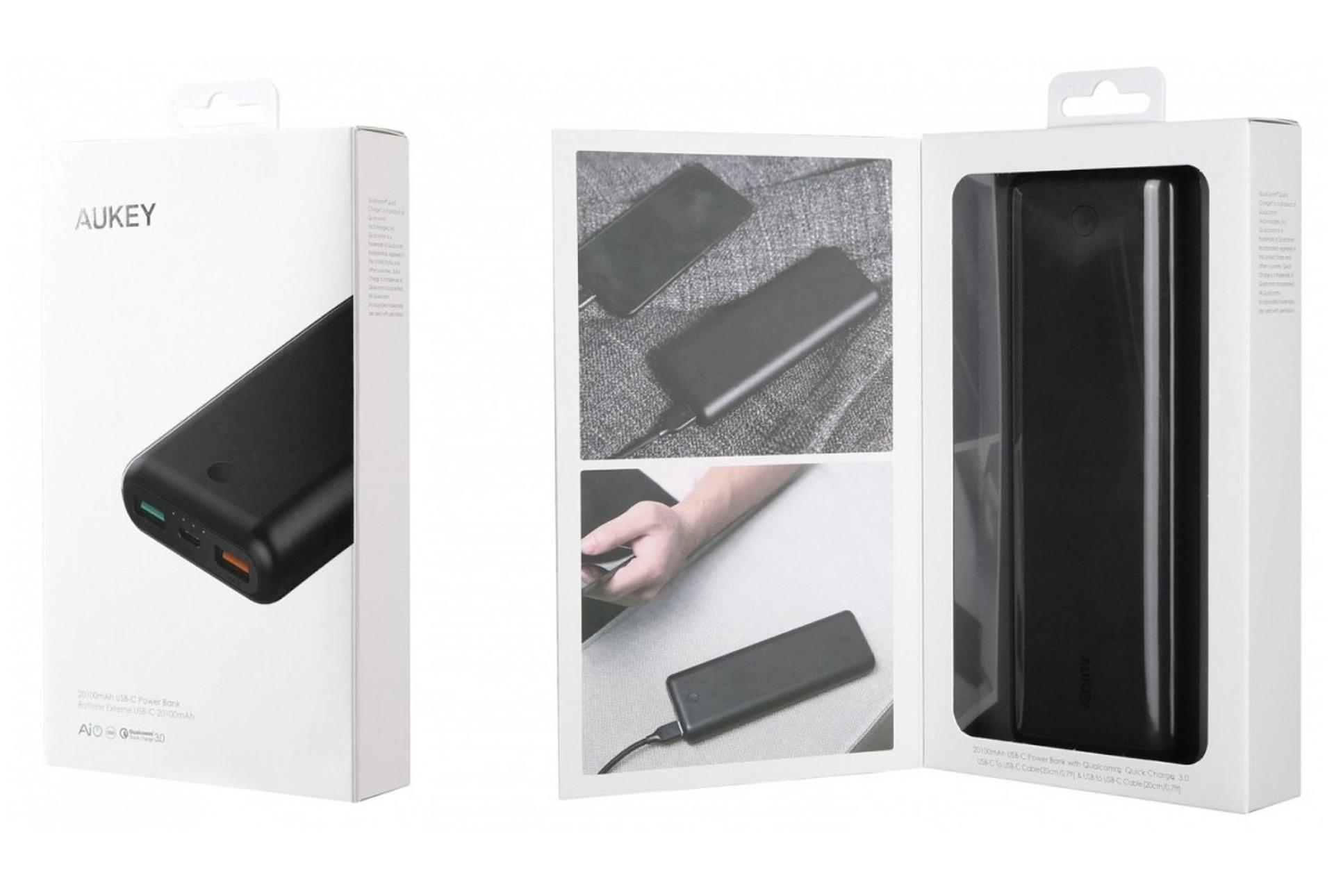 جعبه پاور بانک آکی Aukey PB-XD20 20100mAh با ظرفیت 20100 میلی‌آمپر ساعت