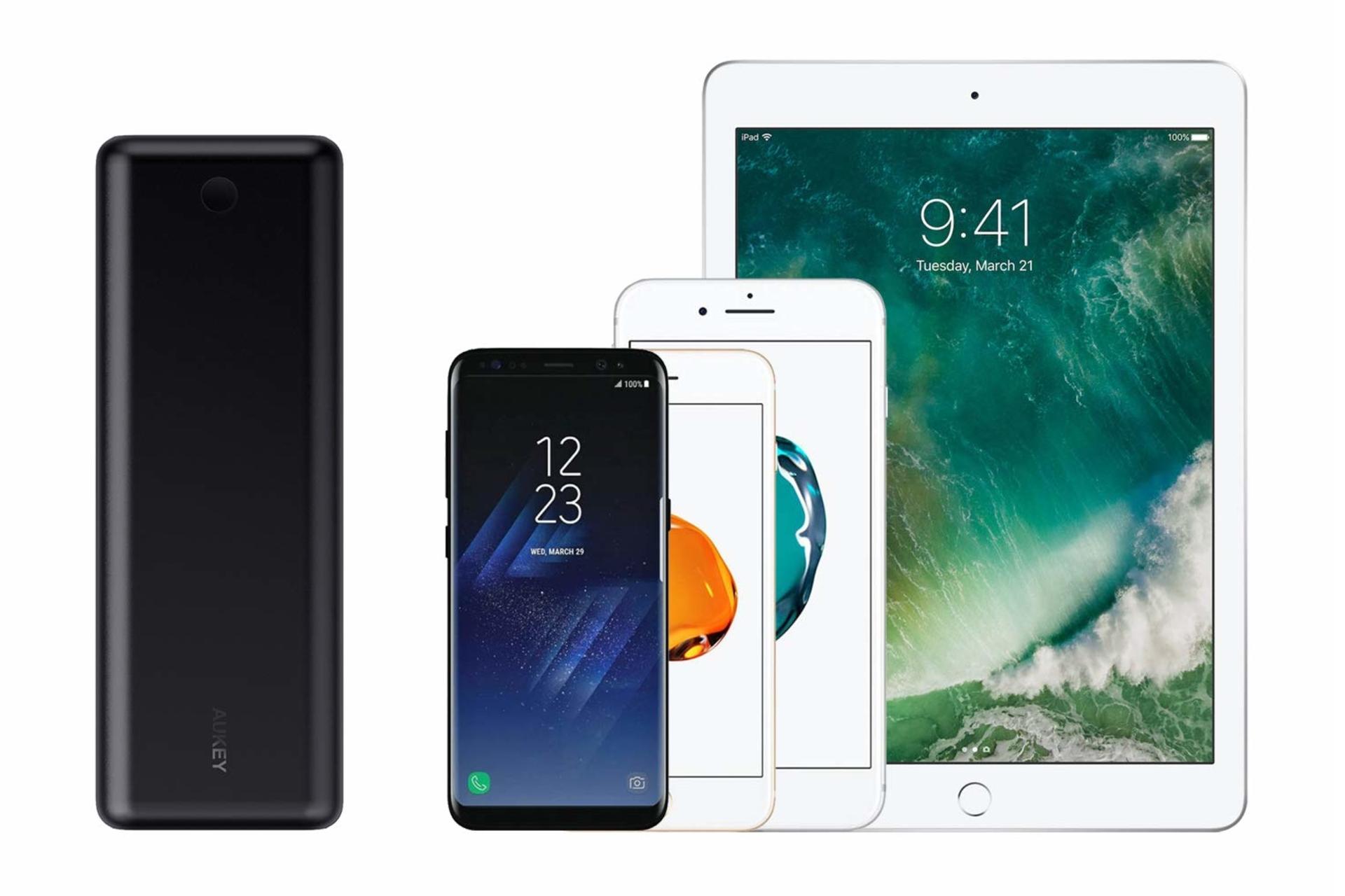 ابعاد پاور بانک آکی Aukey PB-XD20 20100mAh با ظرفیت 20100 میلی‌آمپر ساعت