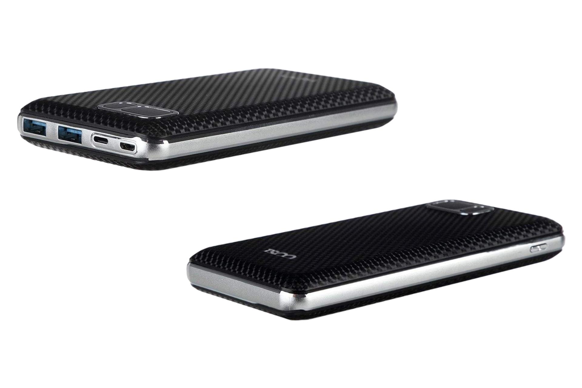 درگاه پاور بانک تسکو Tsco TP 863L 15000mAh با ظرفیت 15000 میلی‌آمپر ساعت مشکی
