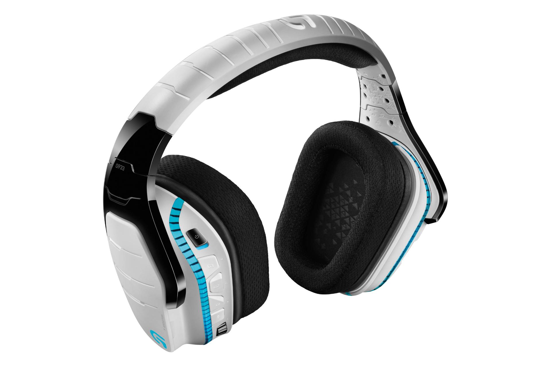 نمای بالا هدست گیمینگ لاجیتک Logitech G933 سفید