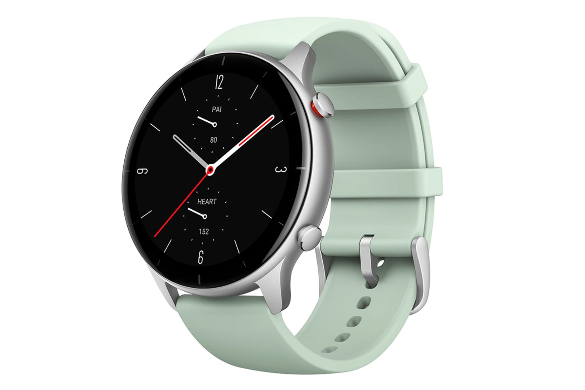 نمای نیمرخ ساعت هوشمند امیزفیت GTR 2e رنگ سبز