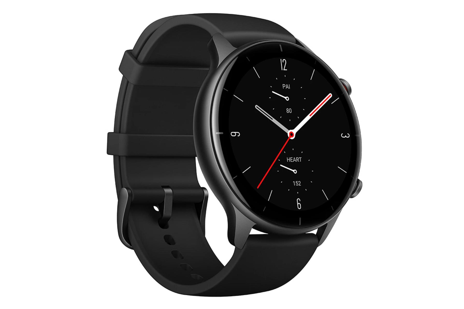 نمای نیمرخ ساعت هوشمند امیزفیت GTR 2e رنگ مشکی