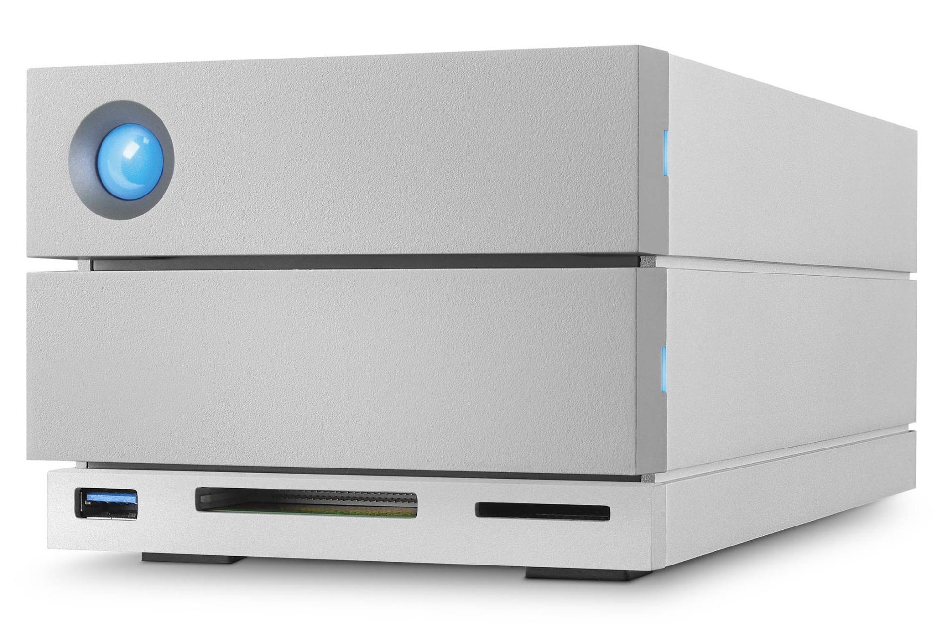 نمای جلو هارد دیسک لسی 2big Dual Thunderbolt 3 ظرفیت 20 ترابایت رنگ سفید