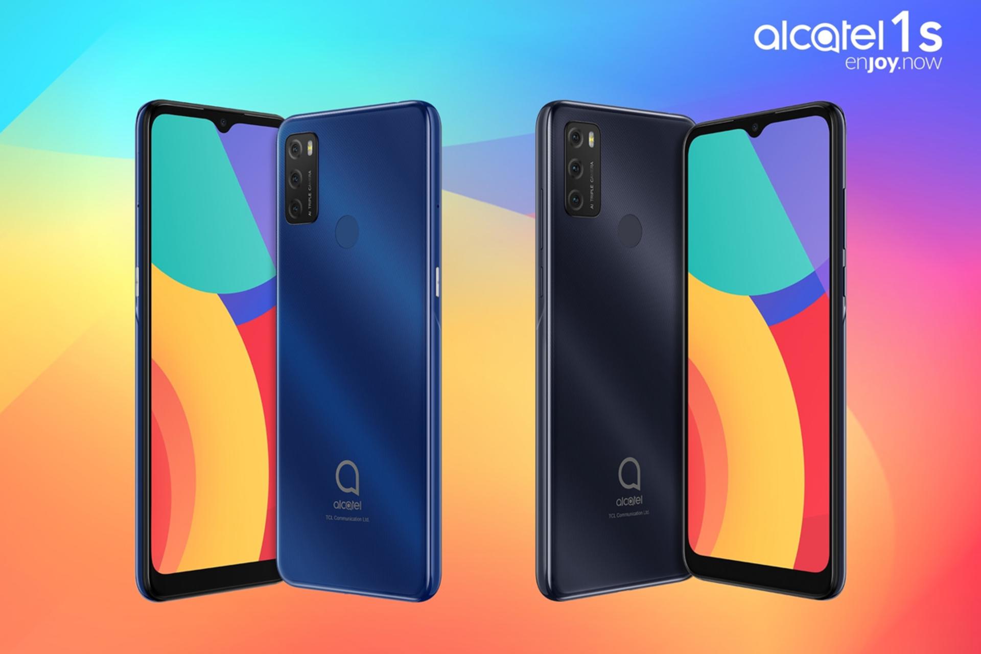 نمای جلو و پشت آلکاتل وان اس 2021 رنگ آبی و مشکی