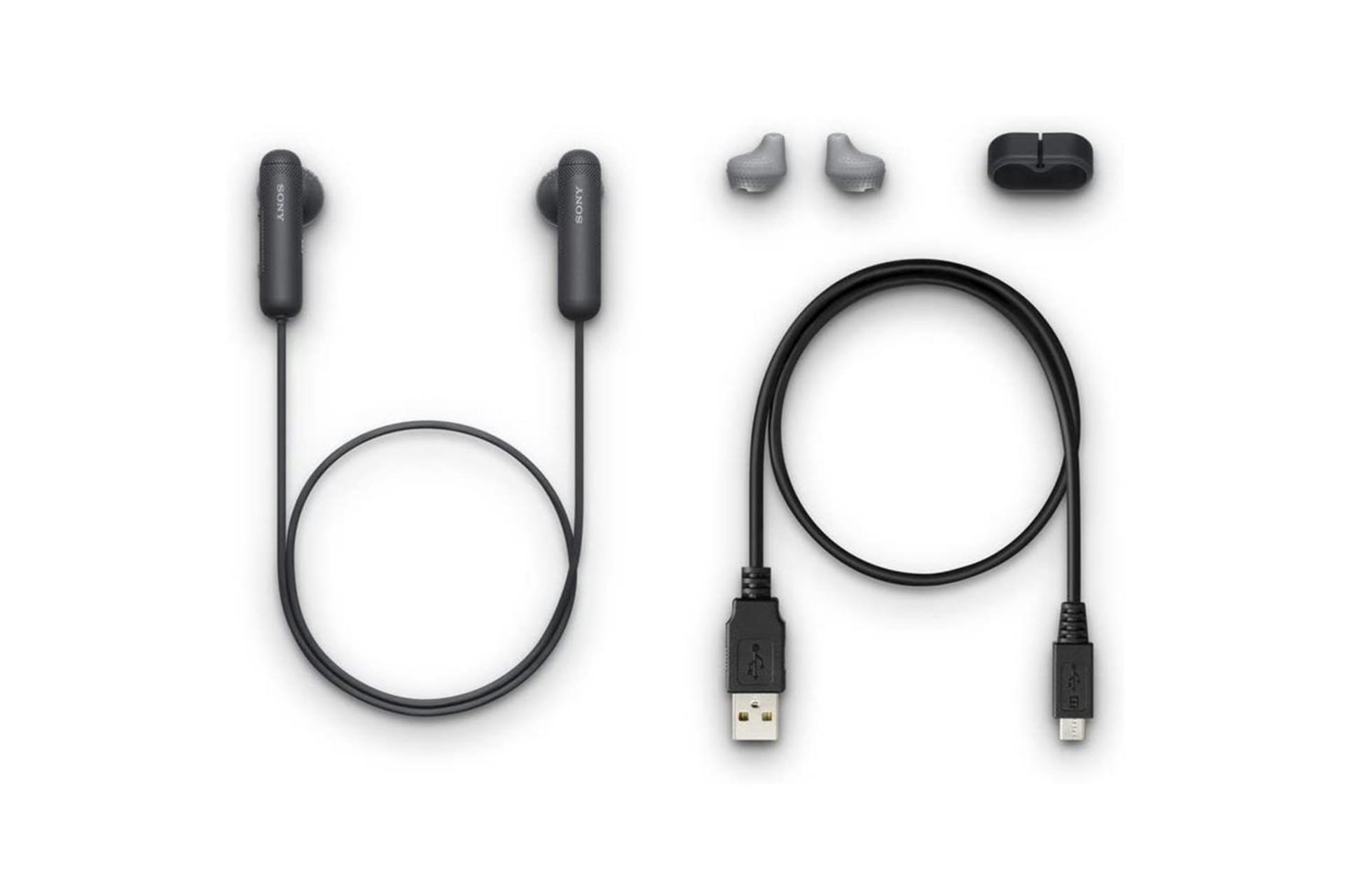 هدفون سونی Sony WI-SP500 با ایرباد و کابل شارژ