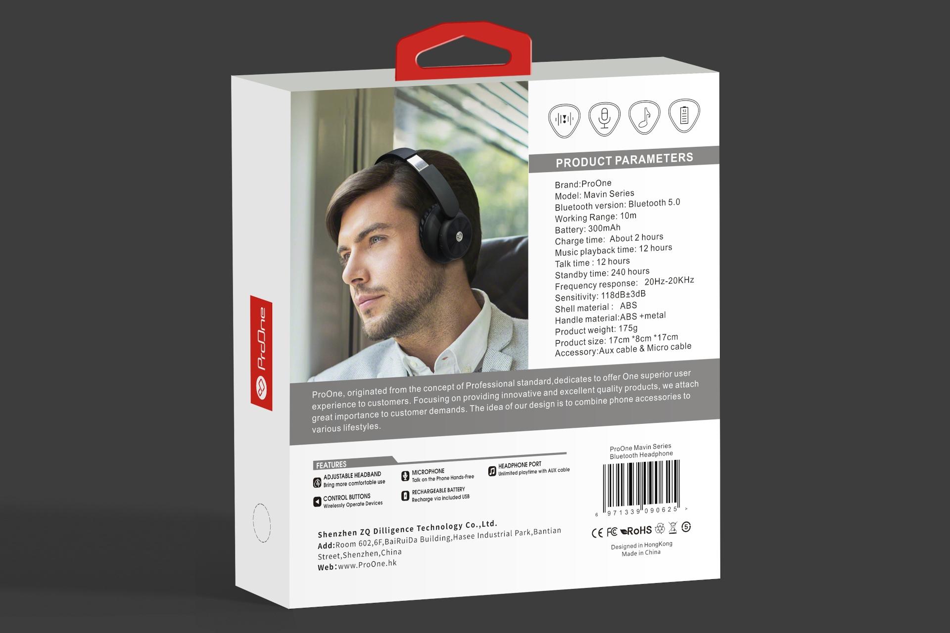 پشت جعبه هدفون بی سیم پرو وان ProOne Mavin Series