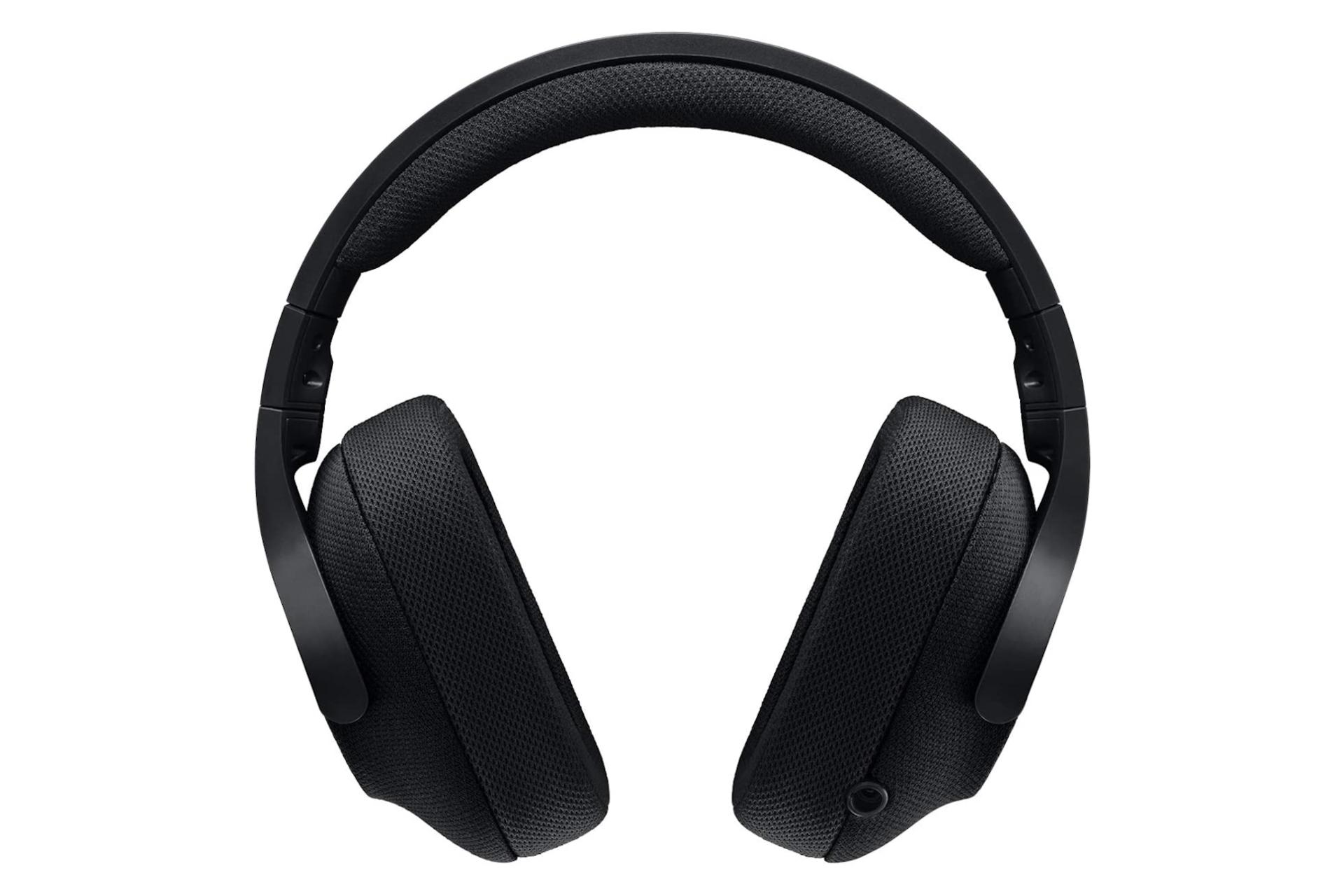 نمای روبرو هدفون باسیم گیمینگ لاجیتک G433 مشکی