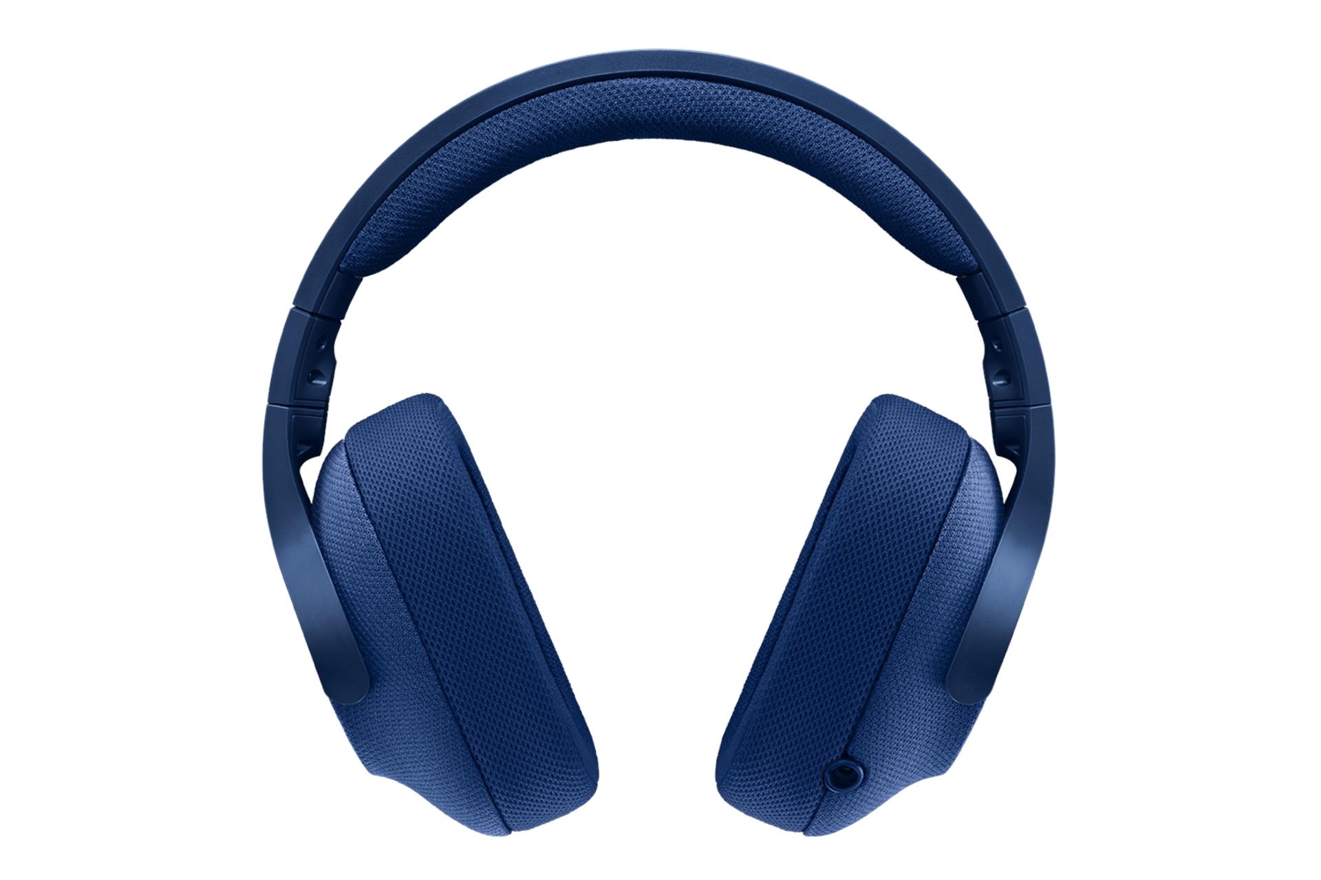 نمای روبرو هدفون باسیم گیمینگ لاجیتک G433 آبی