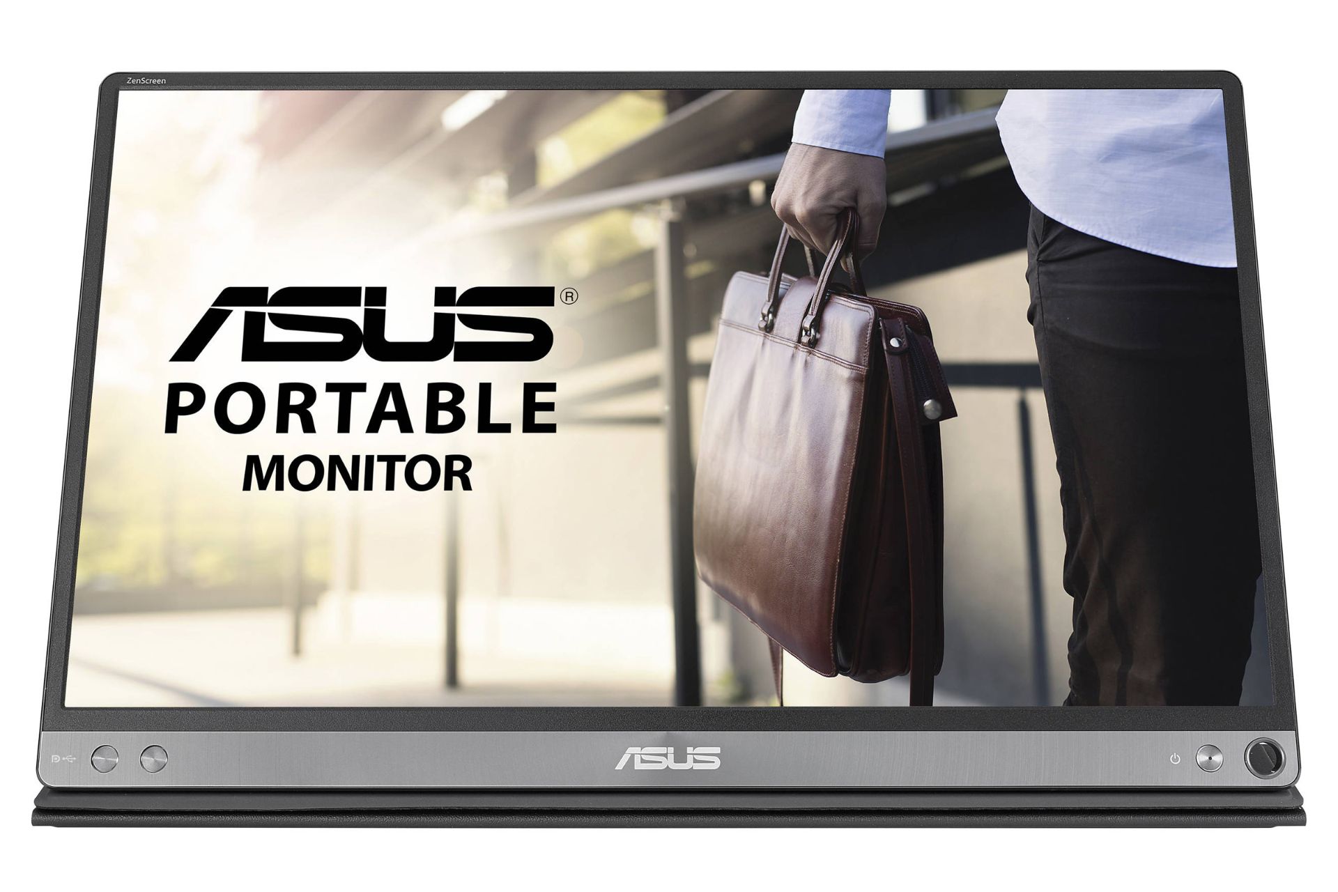 نمای جلو مانیتور ایسوس 16 اینچ مدل MB16ACM رنگ نقره ای