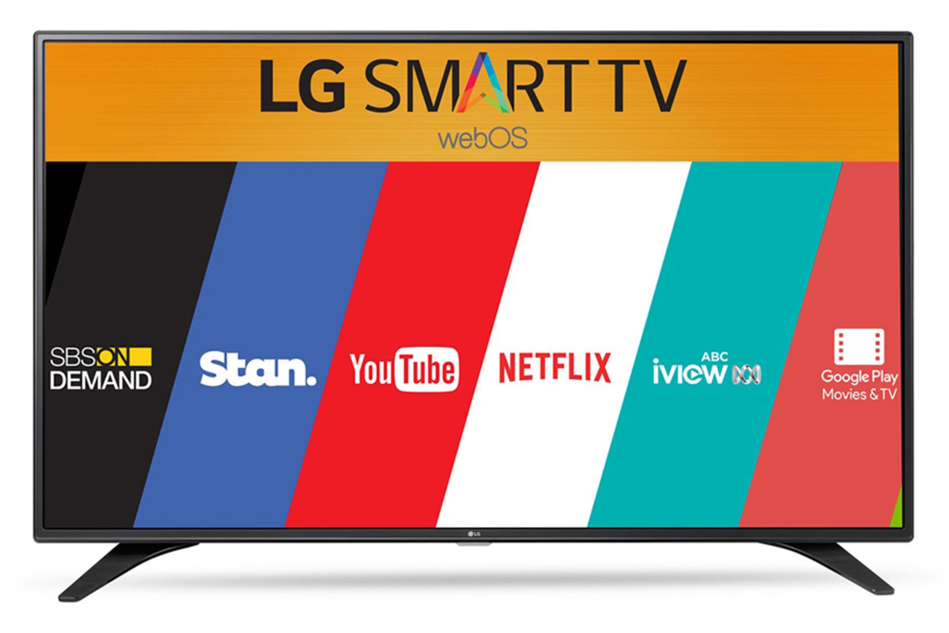 نمای جلو تلویزیون ال جی LH600T مدل 55 اینچ با صفحه روشن