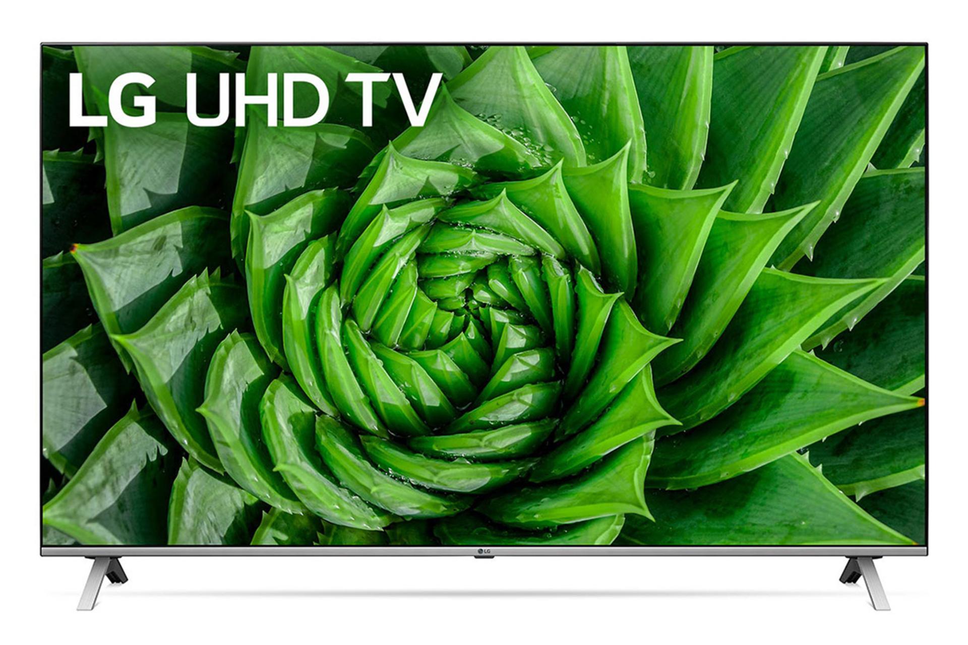 نمای جلو تلویزیون ال جی UN8060 مدل 55 اینچ با صفحه روشن
