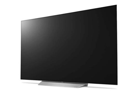 نمای نیمرخ تلویزیون ال جی OLED55C7 با صفحه خاموش