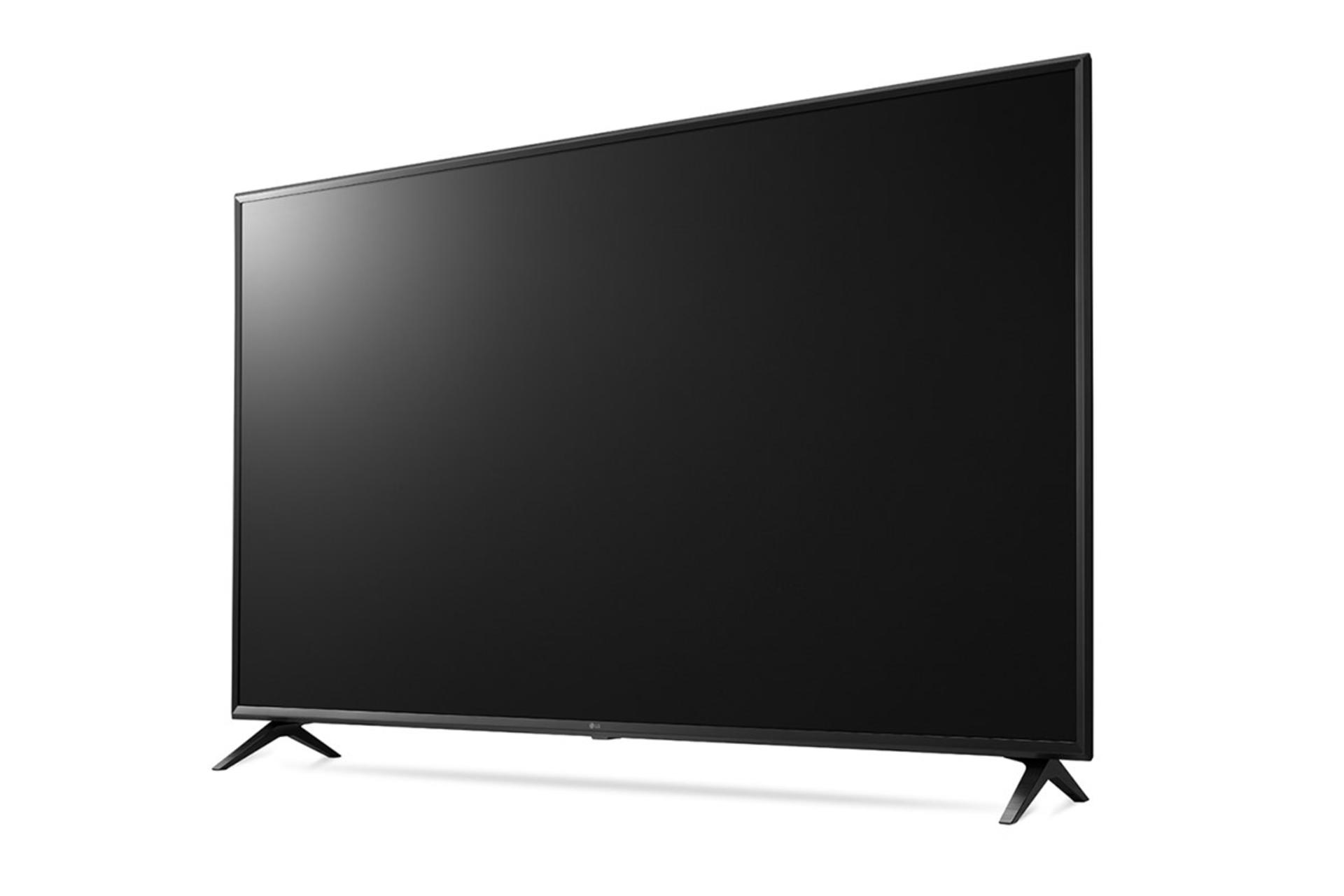 نمای نیم رخ تلویزیون ال جی UK6300 مدل 55 اینچ با صفحه خاموش و رنگ مشکی