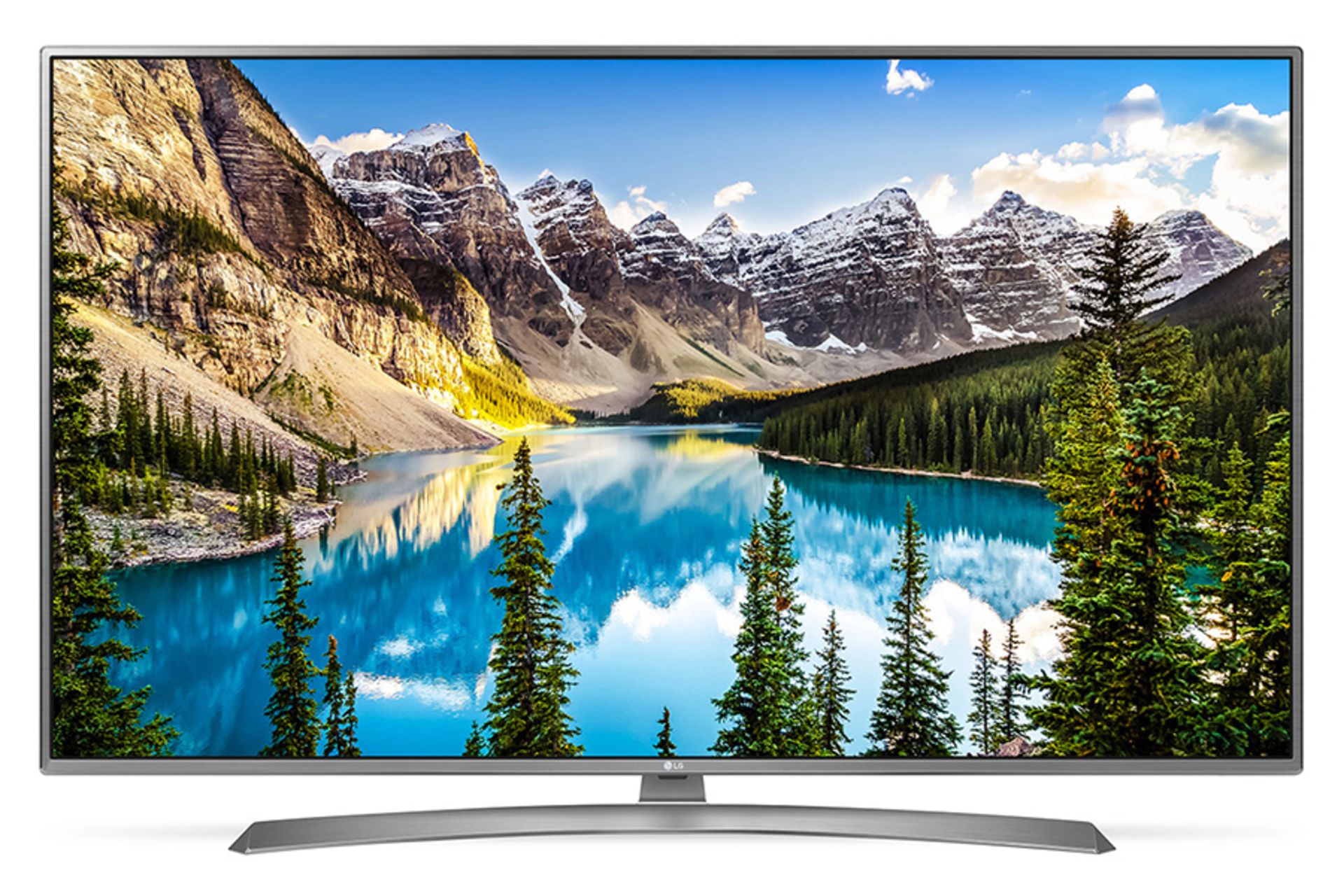 نمای جلو تلویزیون ال جی UJ9000 مدل 43 اینچ با صفحه روشن