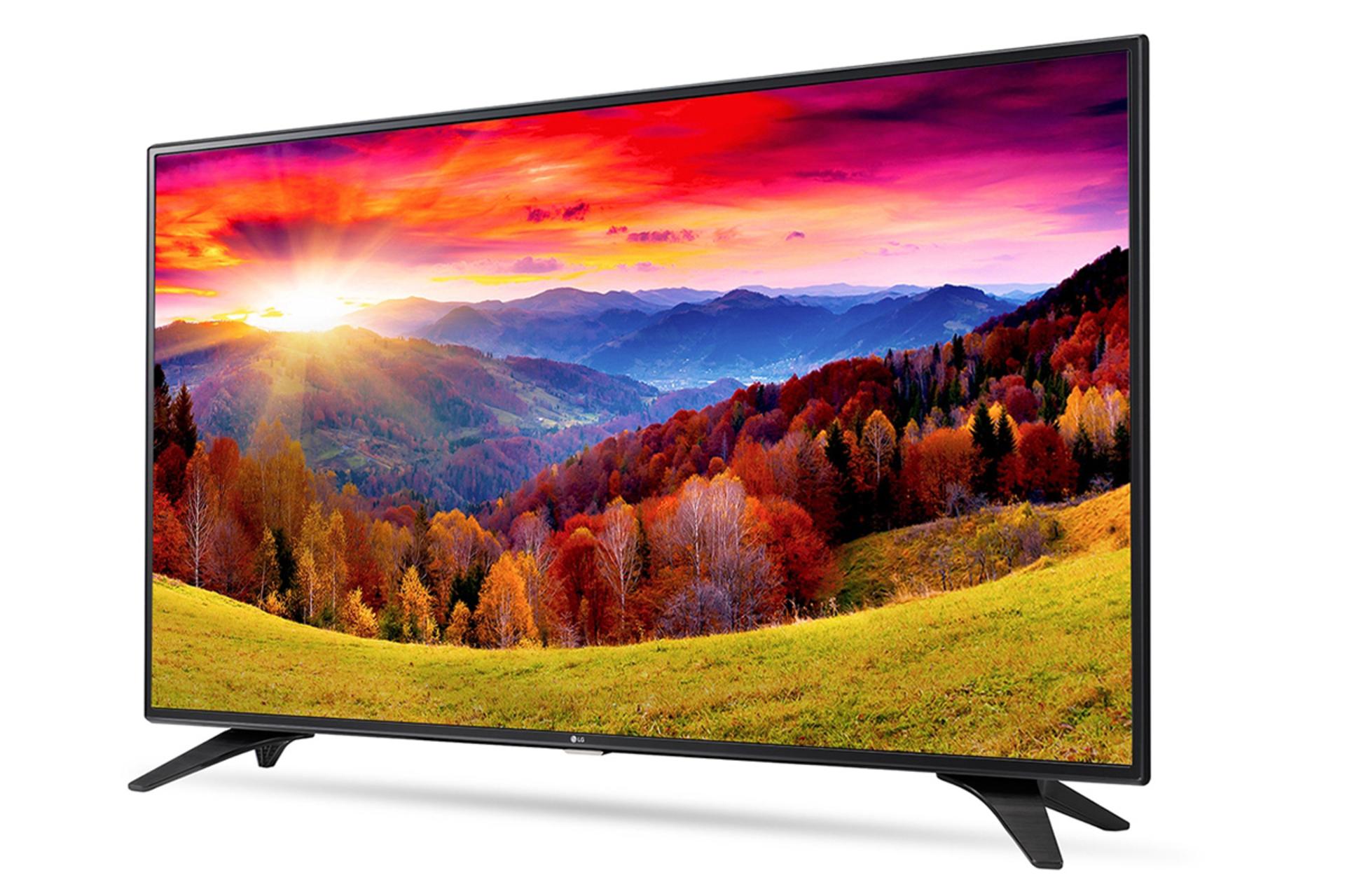 نمای نیمرخ تلویزیون ال جی LH602 مدل 55 اینچ با صفحه روشن