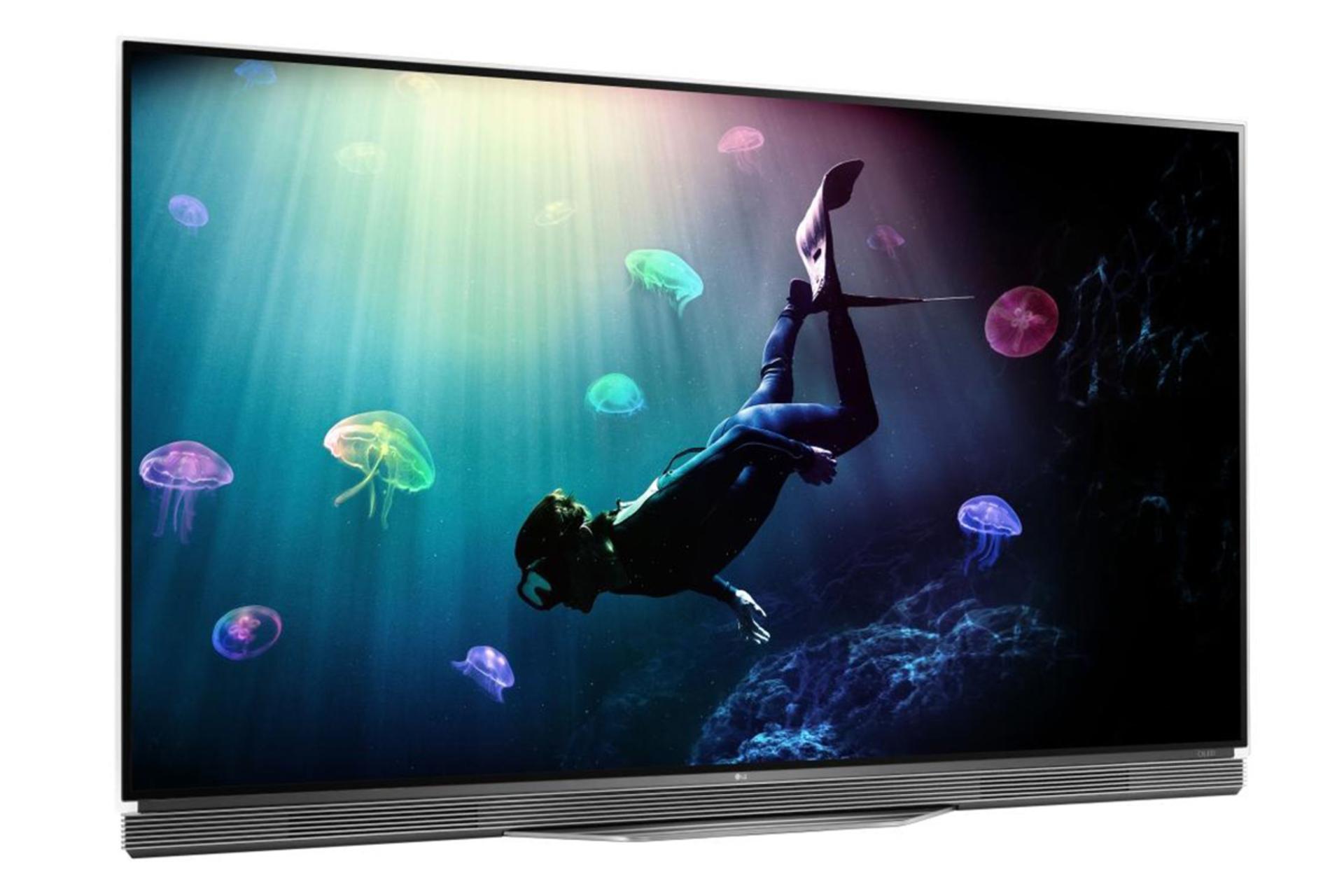 نمای نیمرخ چپ تلویزیون ال جی E6P مدل 55 اینچ