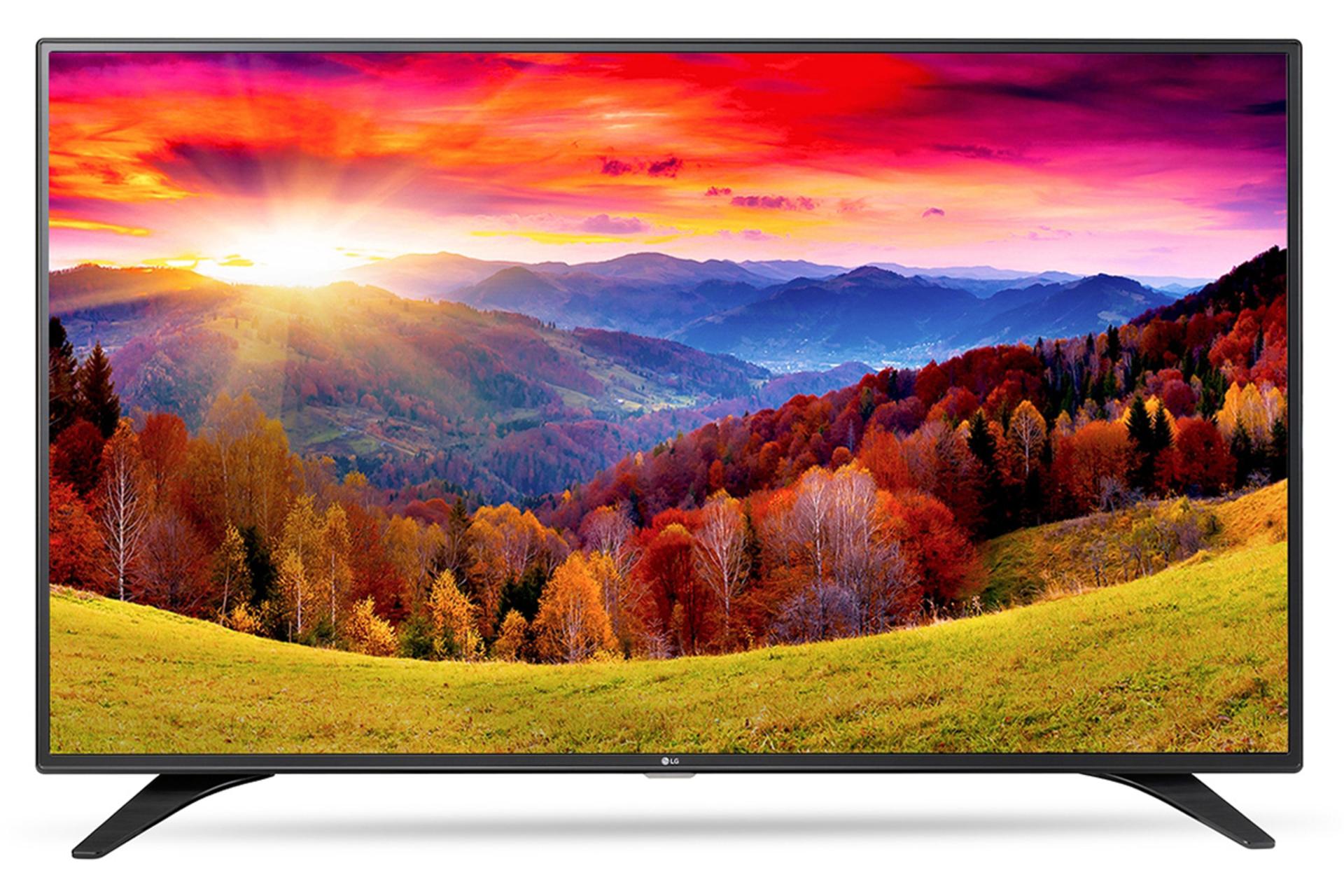 نمای جلو تلویزیون ال جی LH602 مدل 55 اینچ با صفحه روشن