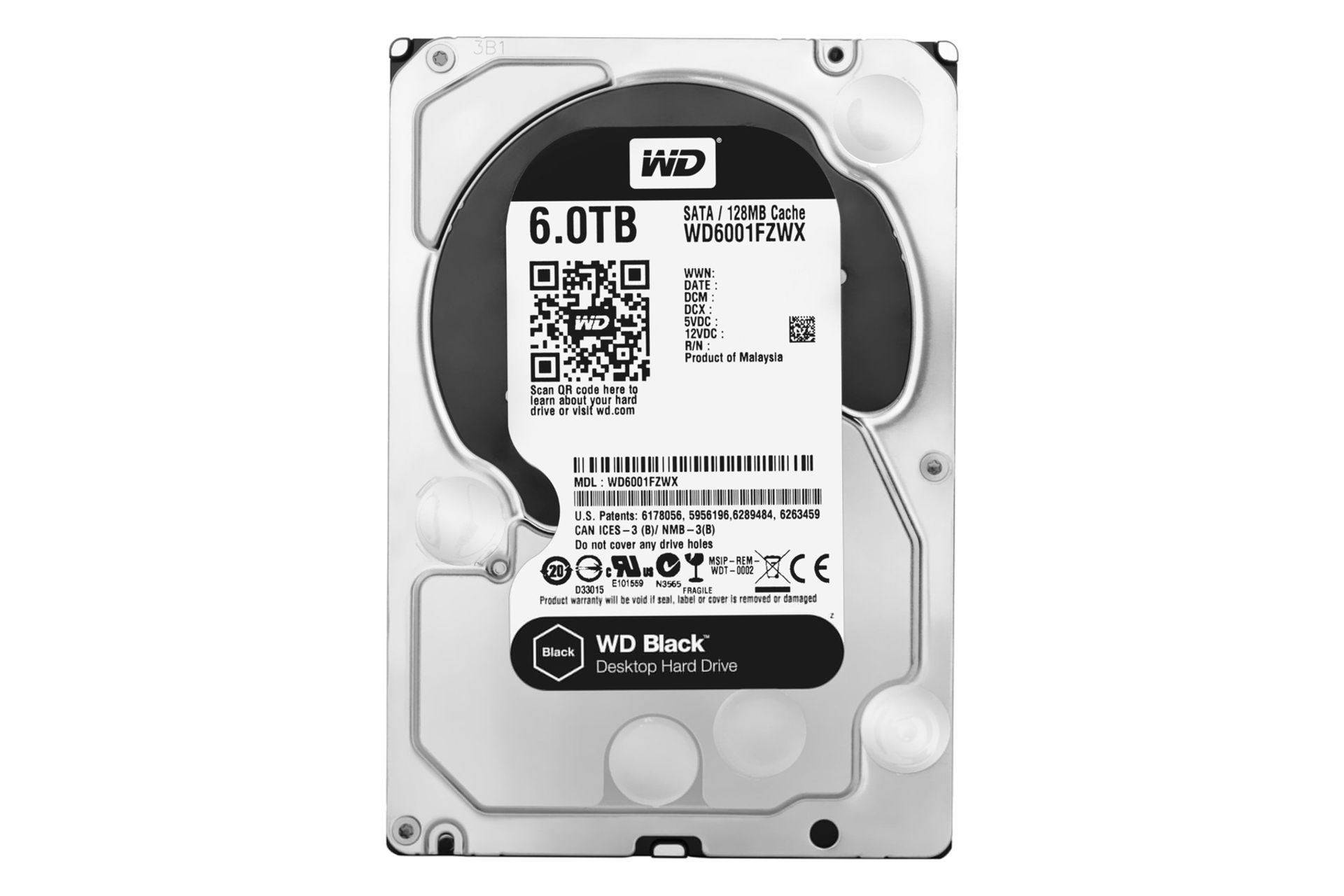 هارد دیسک وسترن دیجیتال Western Digital Black WD6001FZWX 6TB ظرفیت 6 ترابایت
