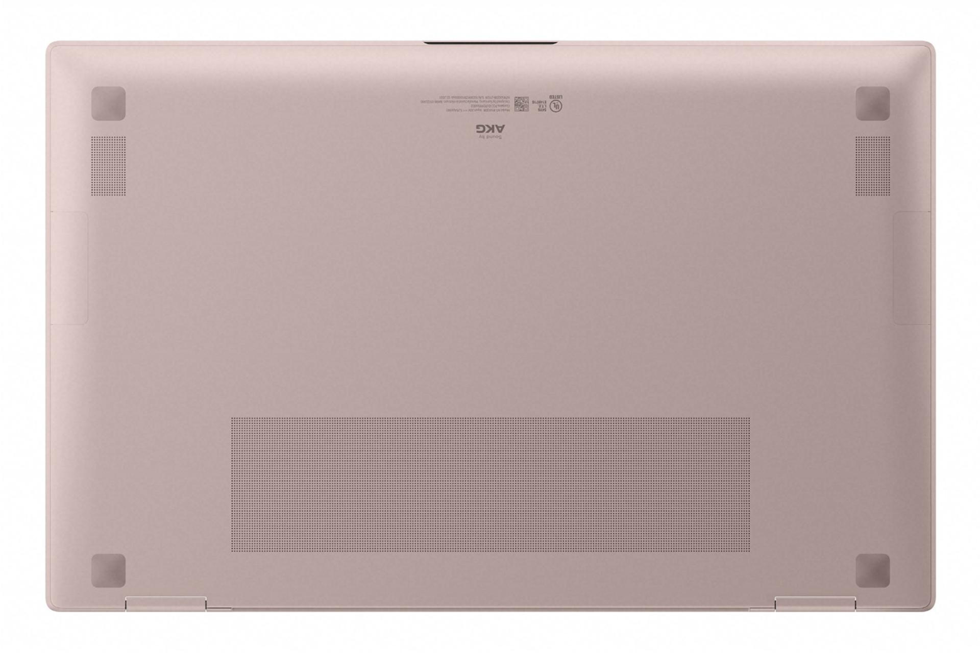 نمای زیر لپ تاپ سامسونگ گلکسی بوک پرو 360 رنگ صورتی
