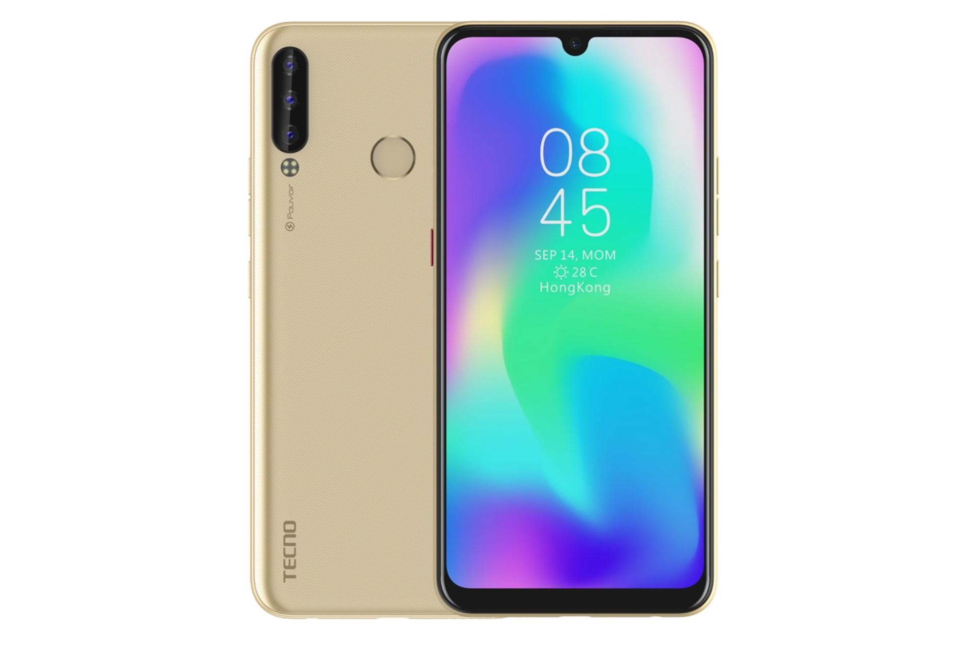 گوشی موبایل تکنو Pouvoir 3 پلاس Tecno Pouvoir 3 Plus طلایی