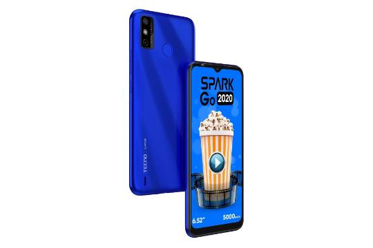 نمای کناری گوشی موبایل اسپارک گو تکنو نسخه 2020 Tecno Spark Go 2020 آبی
