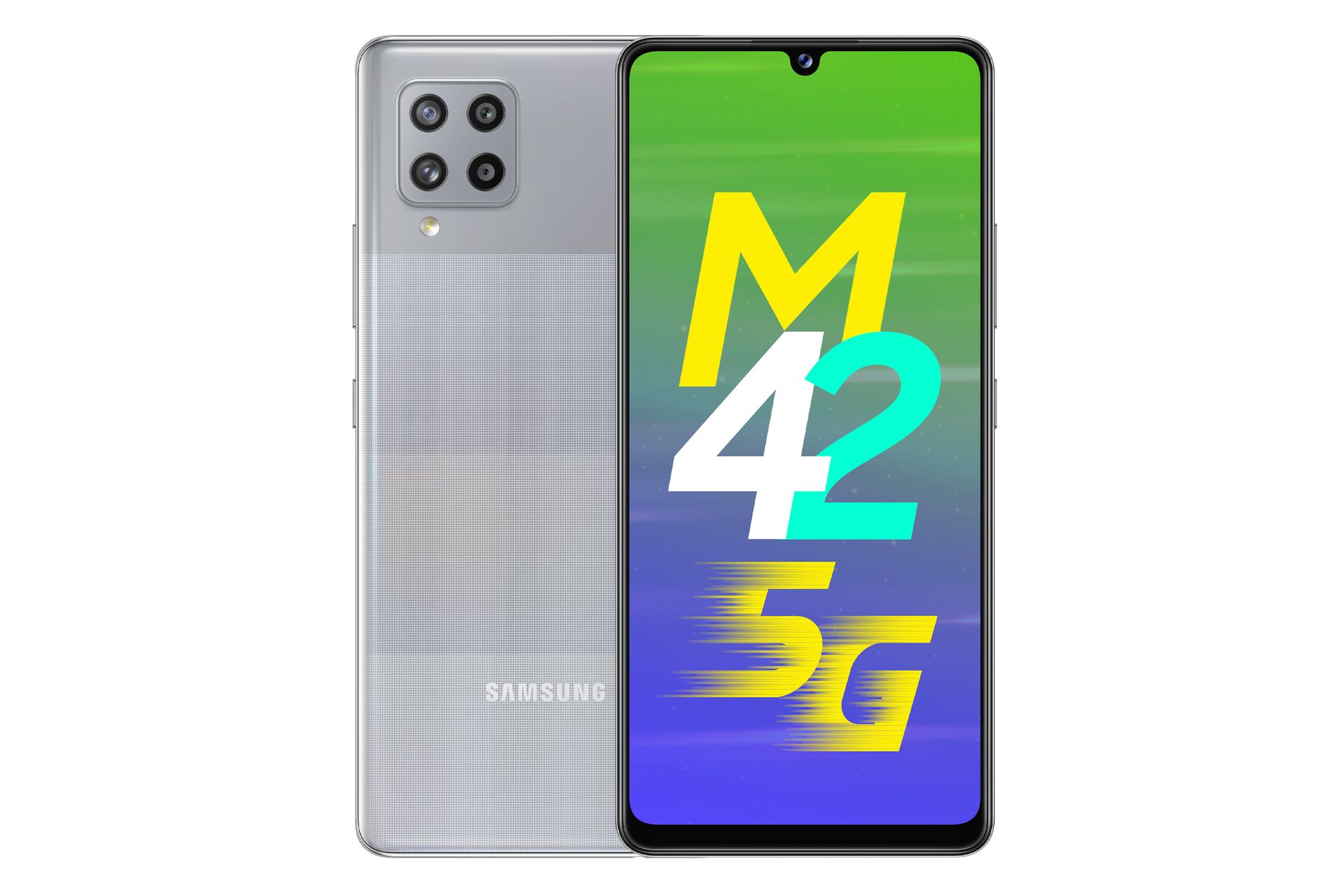 نمای پشت و جلو گوشی سامسونگ گلکسی ام 42 رنگ خاکستری