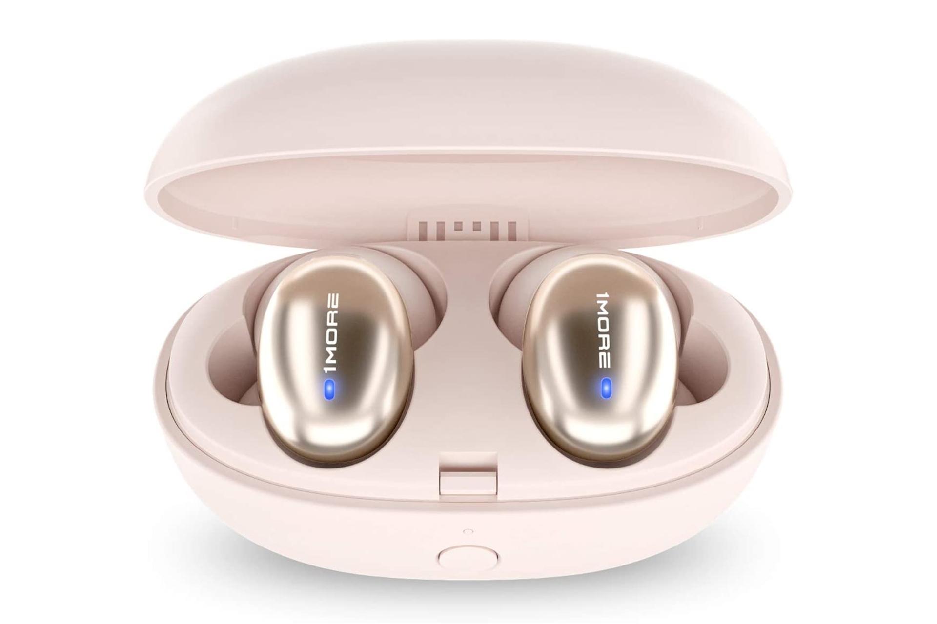 محفظه شارژ هدفون بی سیم وان مور Stylish True Wireless طلایی