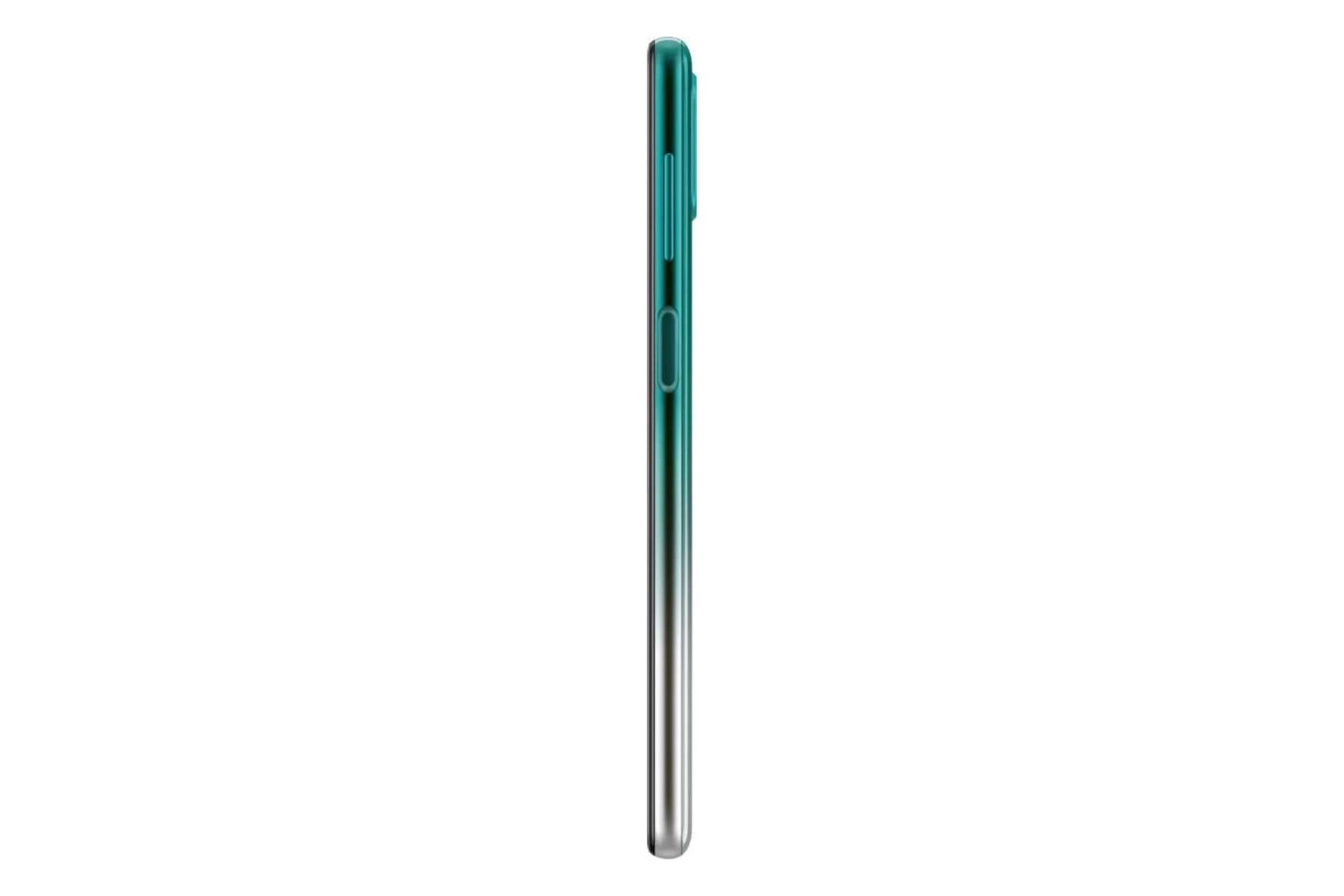 نمای کناری موبایل گلکسی اف 62 سامسونگ رنگ سبز
