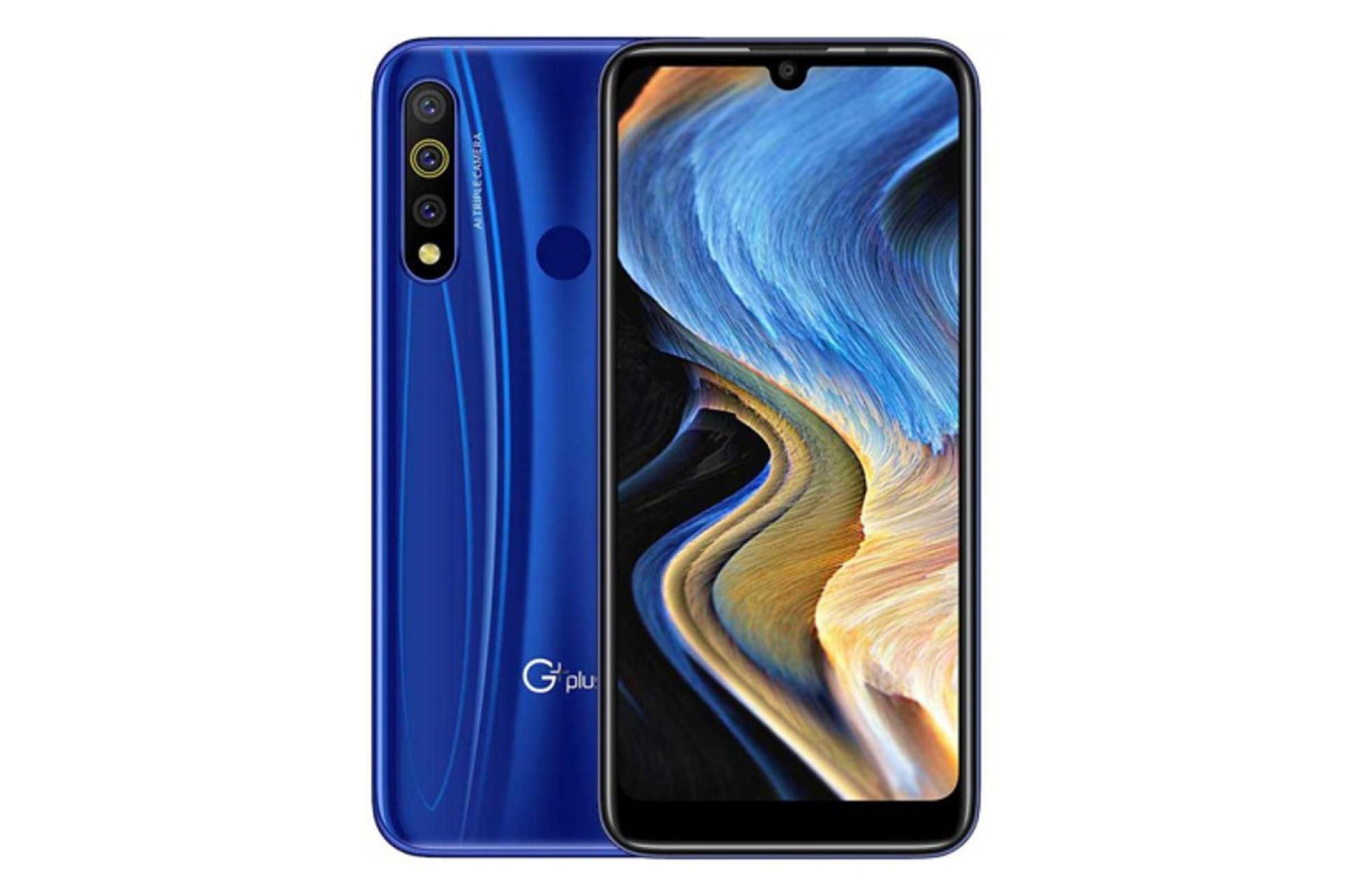 نمای پشت و جلو موبایل پی 10 جی پلاس رنگ آبی تیره