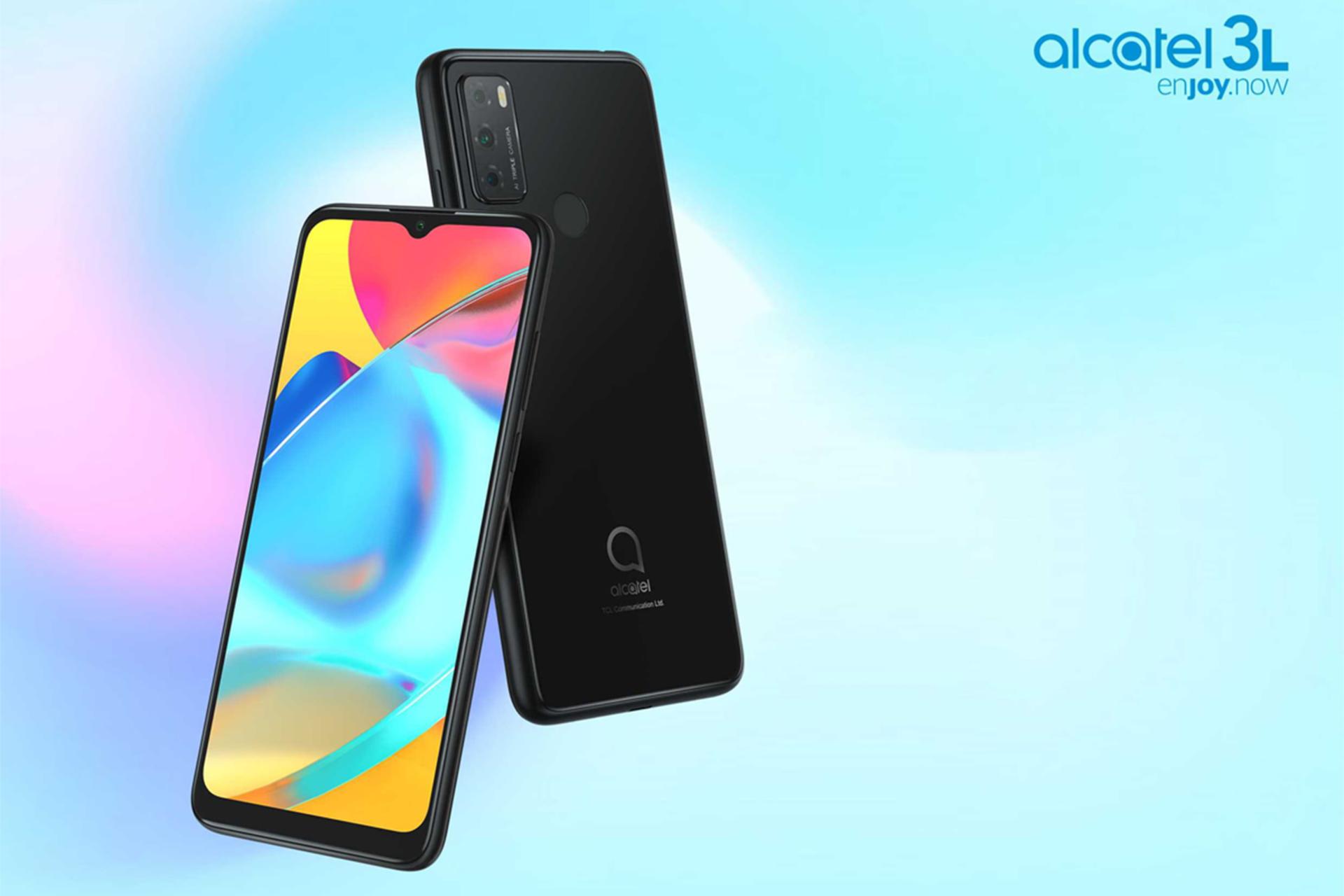 نمای جلو و پشت زاویه دار آلکاتل 3 ال 2021 رنگ مشکی