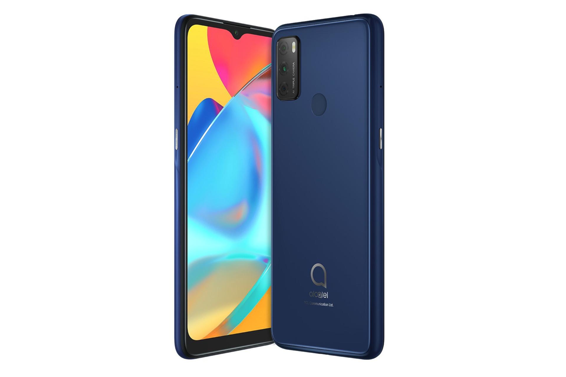 نمای پشت و جلو آلکاتل 3 ال 2021 رنگ آبی