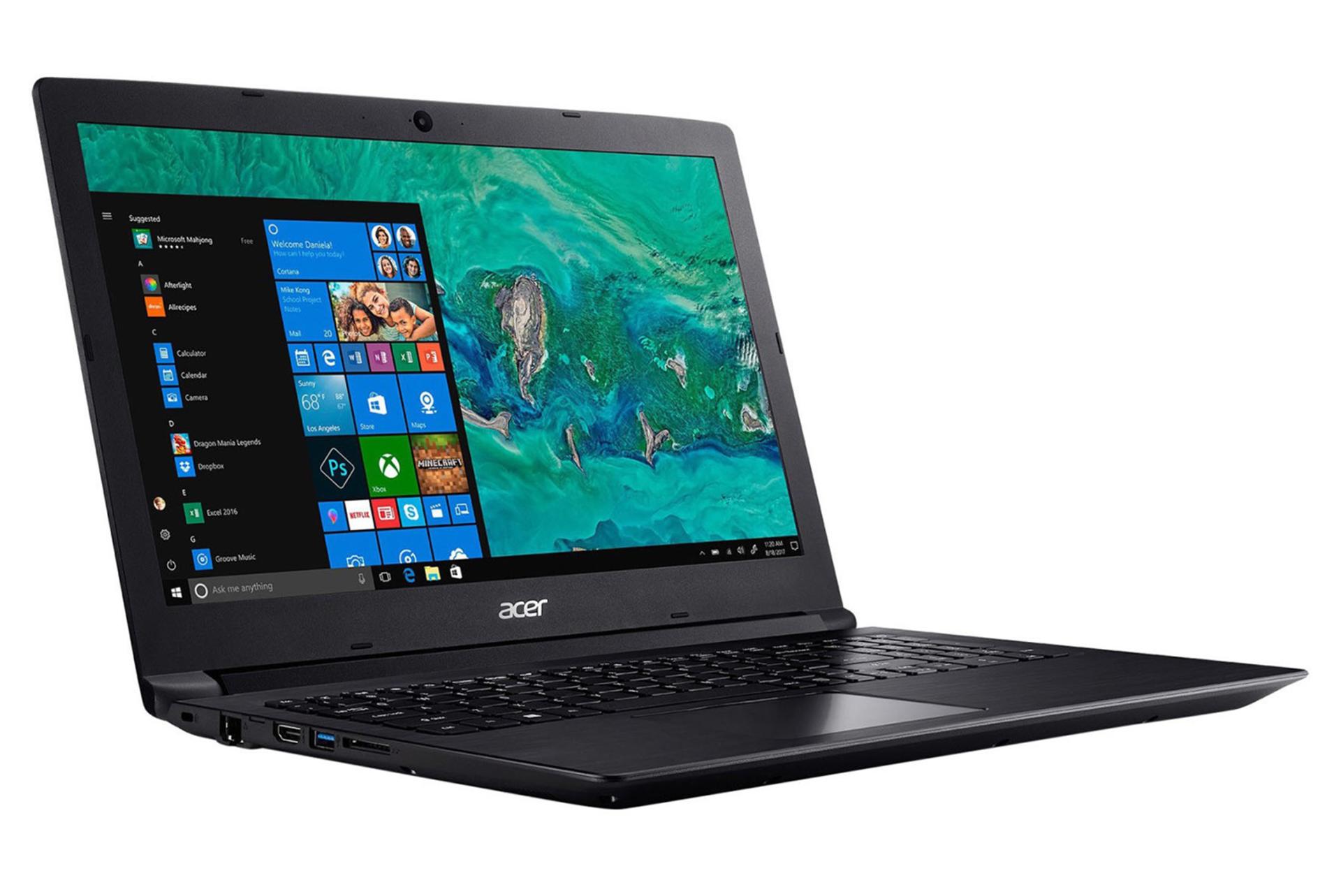 نمای نیمرخ چپ لپ تاپ لنوو ایسر اسپایر 3 A315-33 و نمایش پورت ها