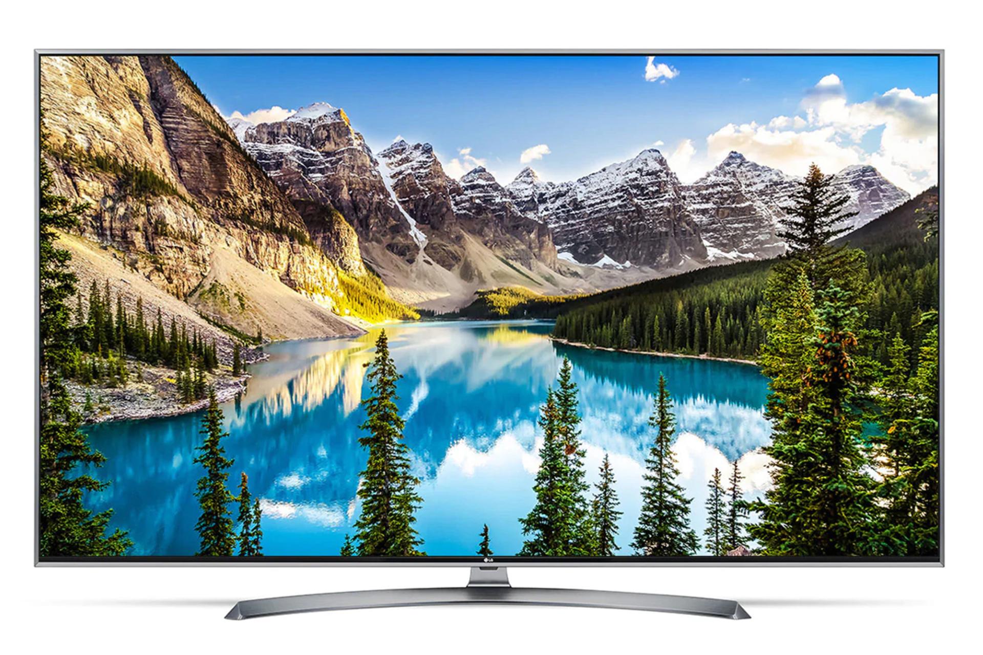نمای جلو تلویزیون ال جی 65UJ7520GI با صفحه روشن