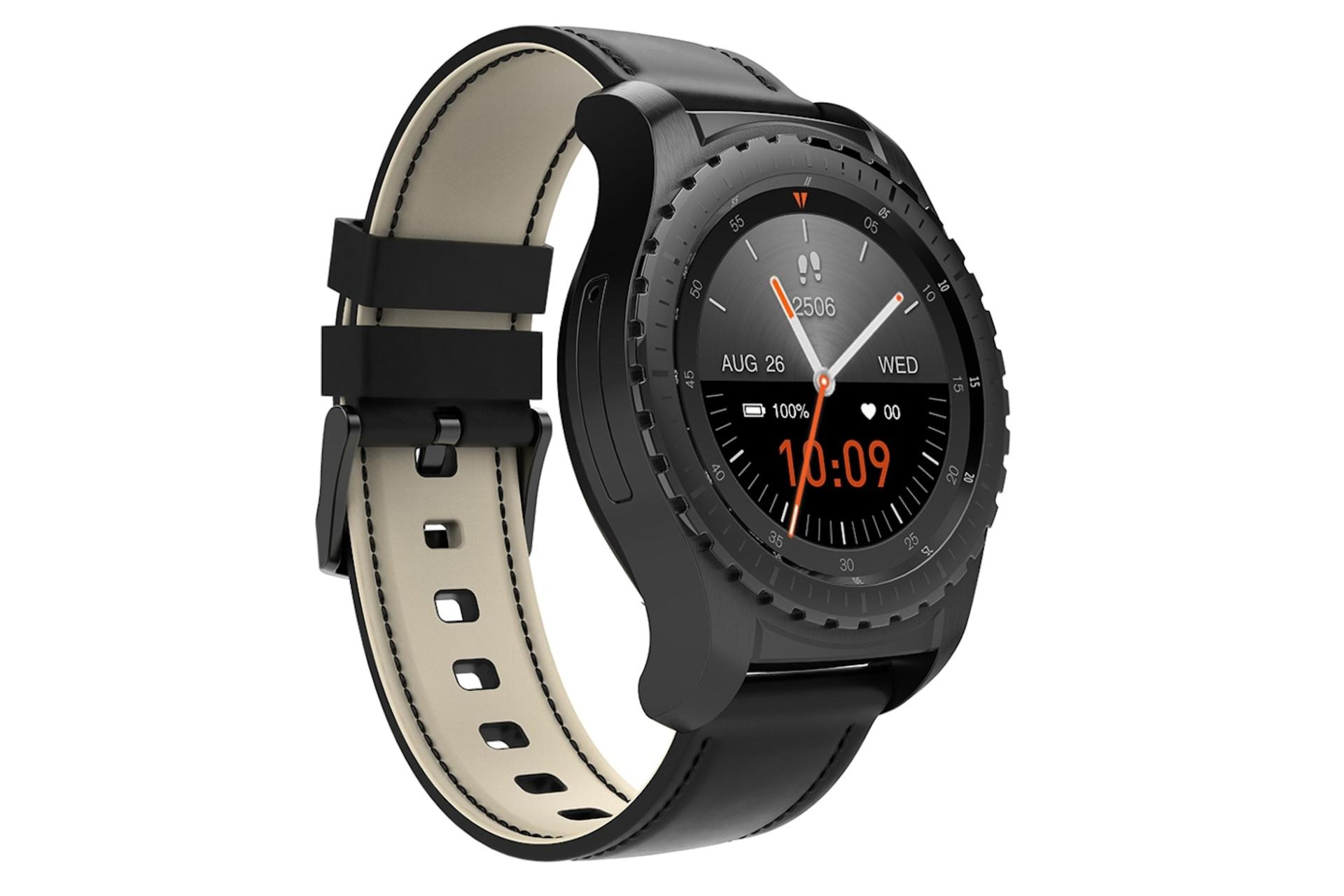 نمای چپ ابزار پوشیدنی اسمارت واچ کینگ ویر Kingwear KW28 مشکی