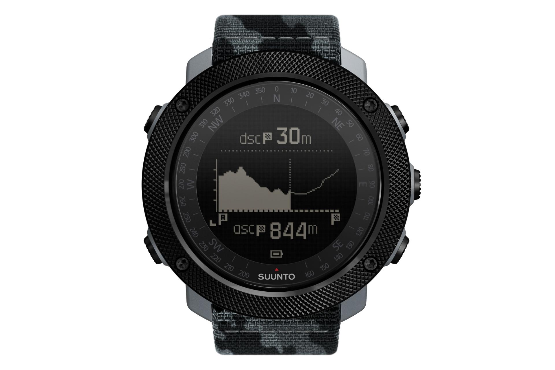 نمای روبرو ابزار پوشیدنی اسمارت واچ سونتو Traverse آلفا Suunto Traverse Alpha مشکی