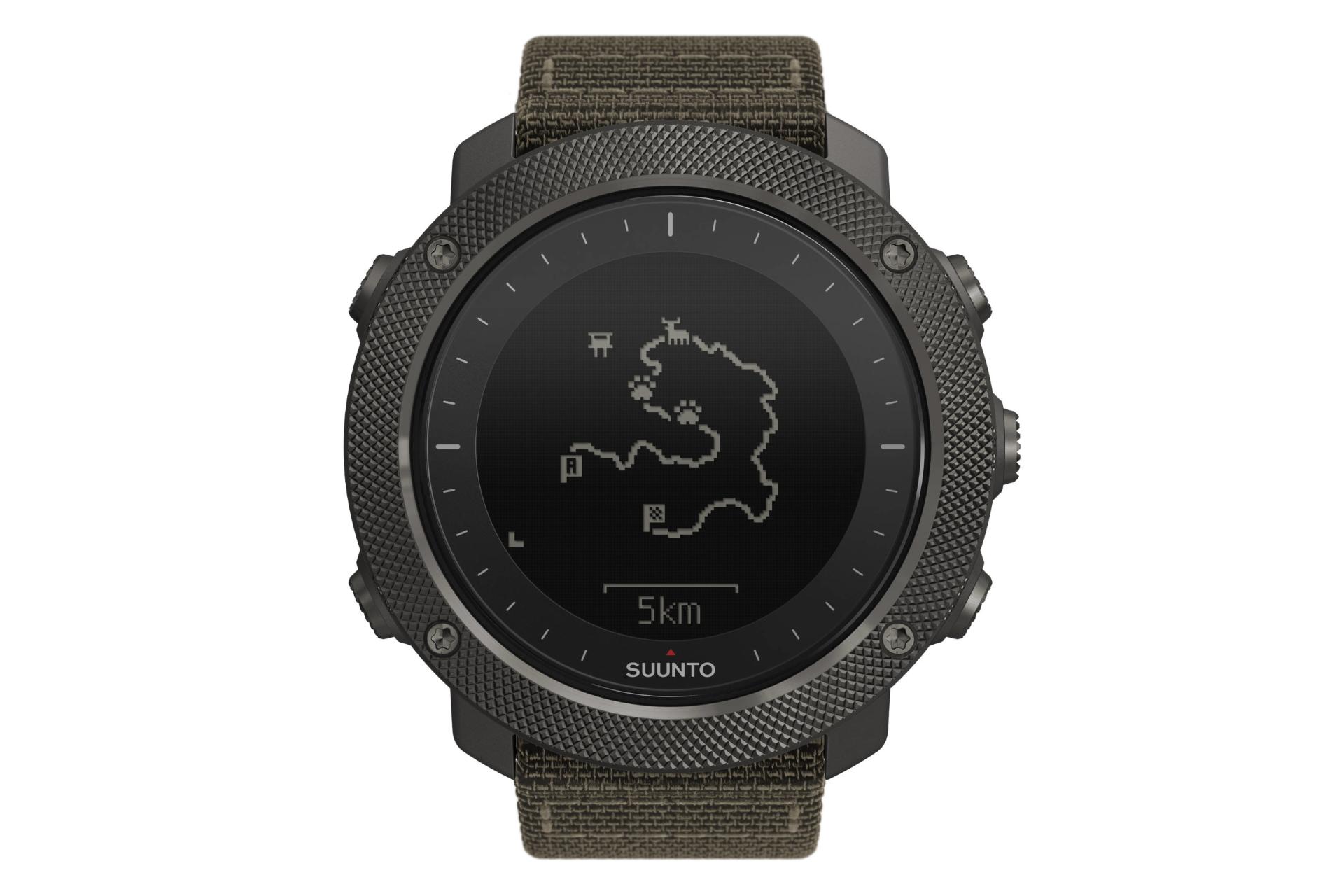 نمای روبرو ابزار پوشیدنی اسمارت واچ سونتو Traverse آلفا Suunto Traverse Alpha سبز تیره