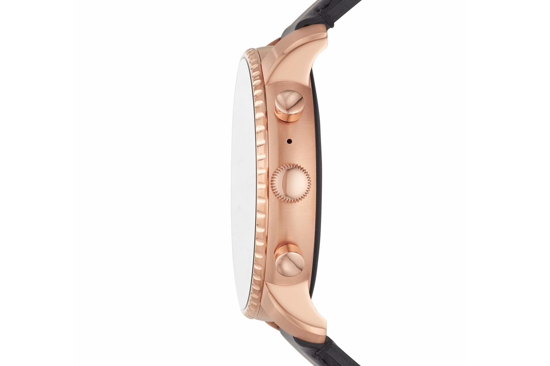 نمای جانبی ابزار پوشیدنی اسمارت واچ فسیل Fossil Gen 4 Explorist HR رزگلد
